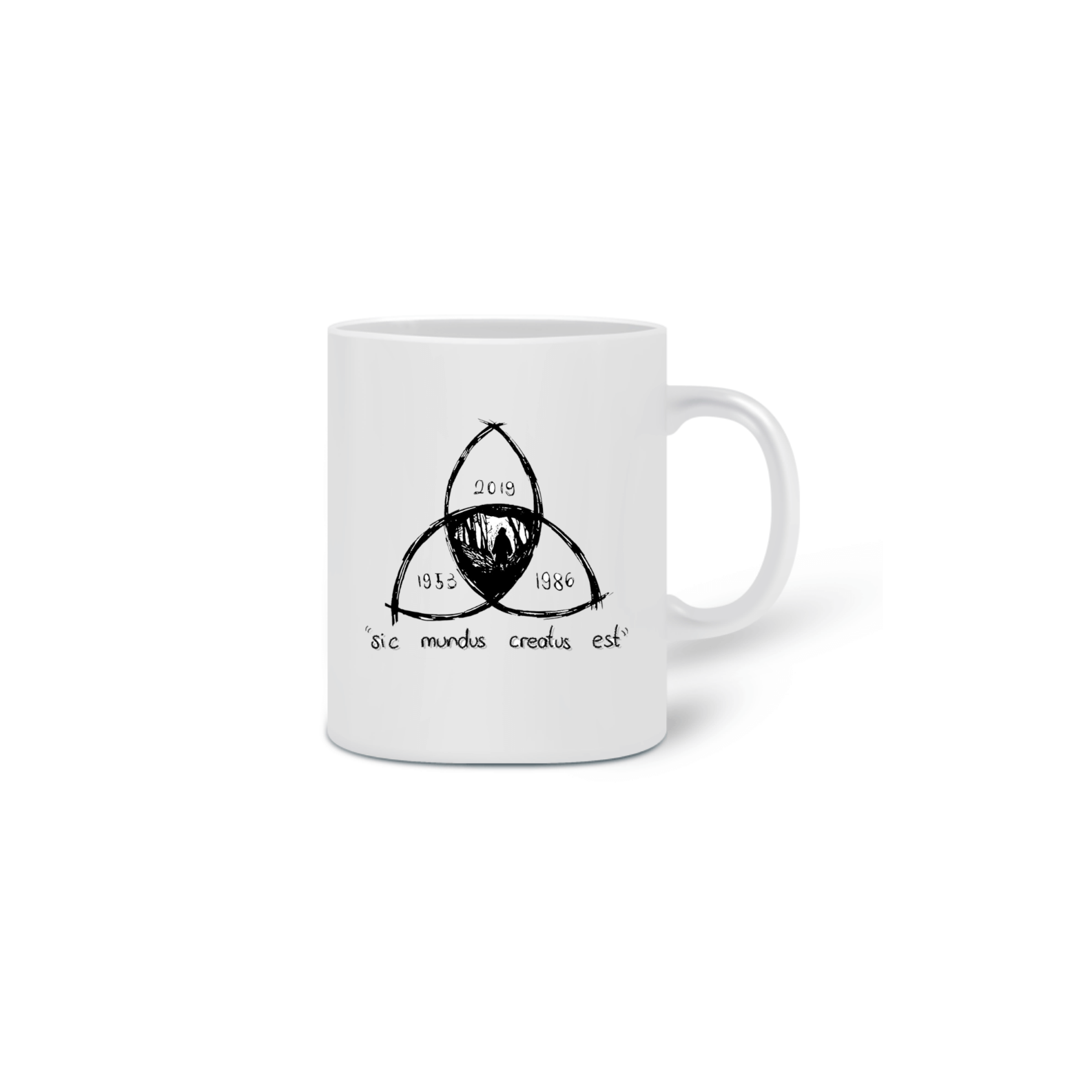 Nome do produto: Caneca Triquetra Sic Mundus Creatus Est - Porcelana