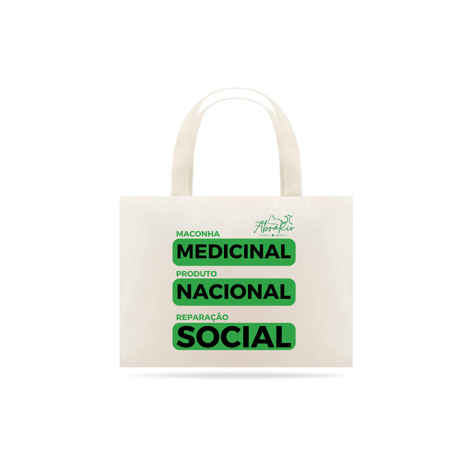 Nome do produto: Eco Bag Verde e Preto - Medicinal, Nacional e Social