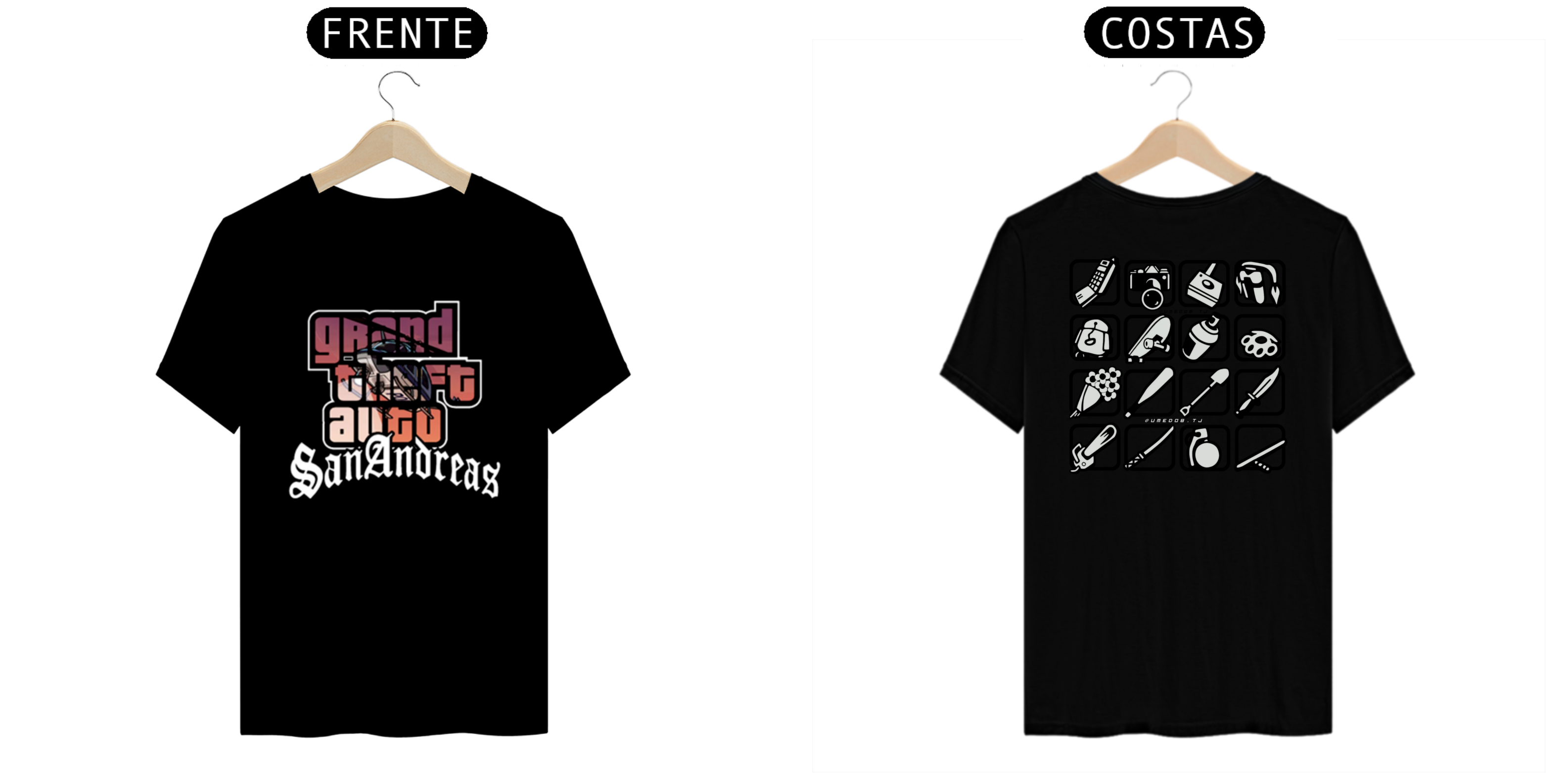 Nome do produto: CAMISETA GTA SAN ANDREAS (ITENS)