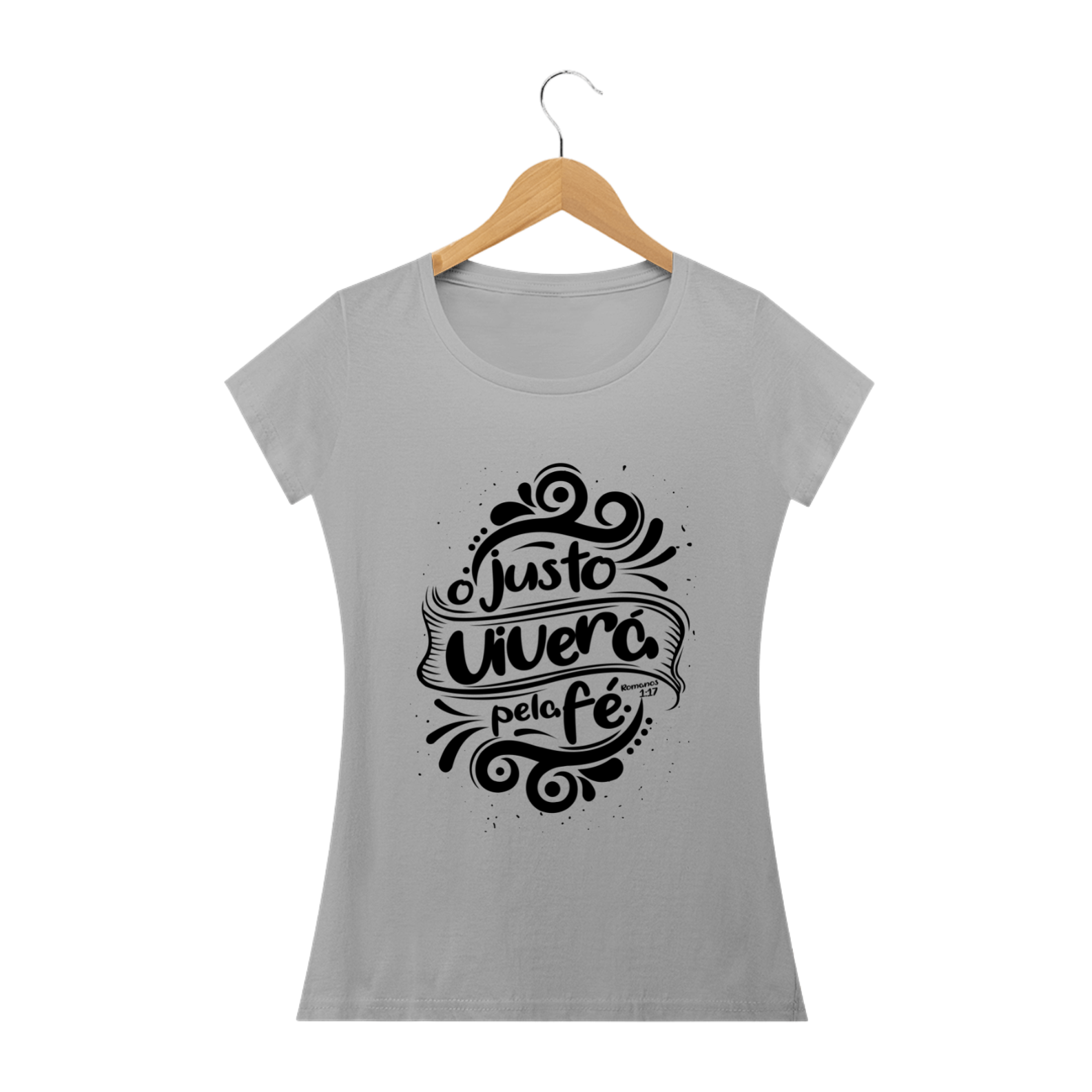 Nome do produto: Camisa Femin. O Justo viverá pela Fé ST2