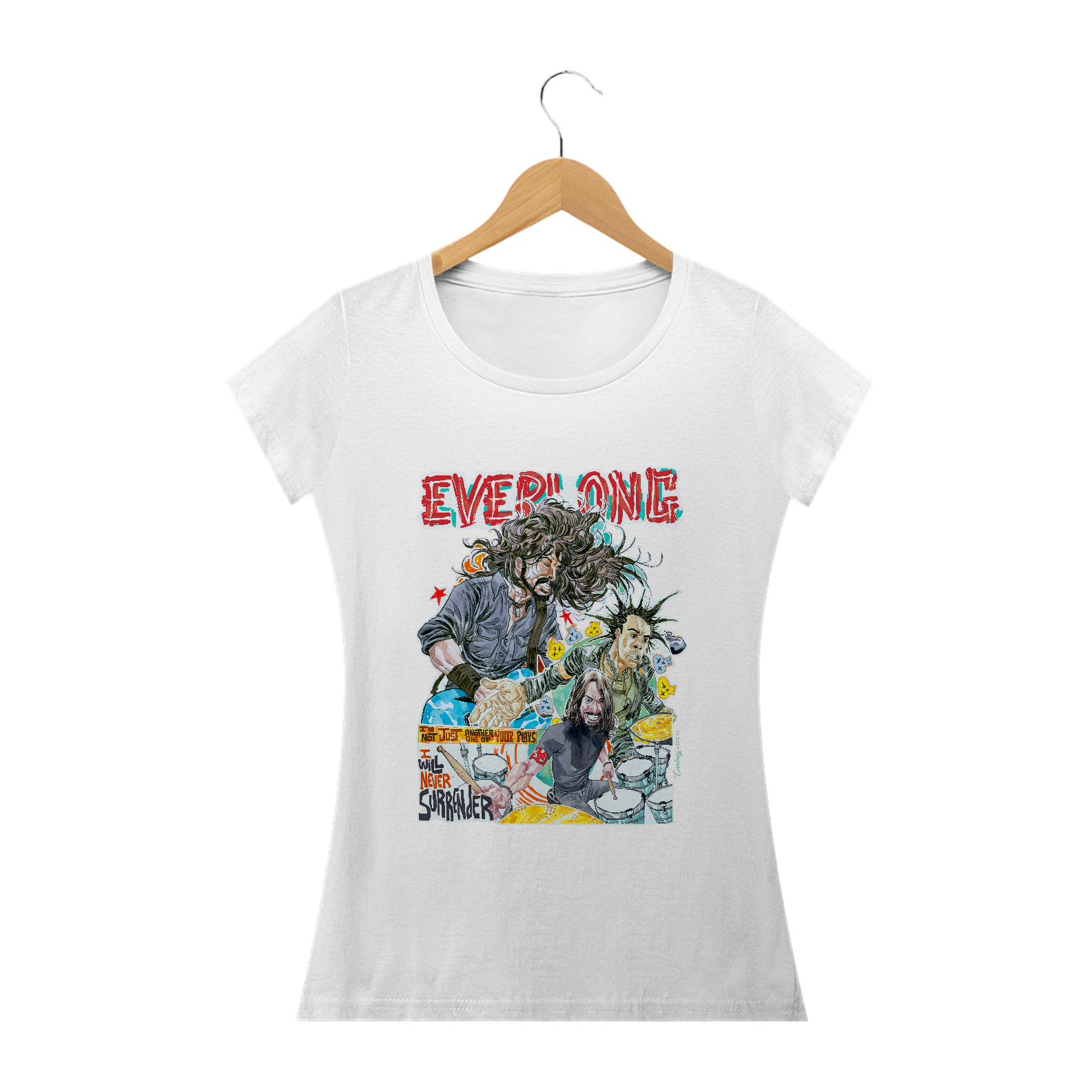 Nome do produto: Camiseta Baby Long - I Will Never Surrender