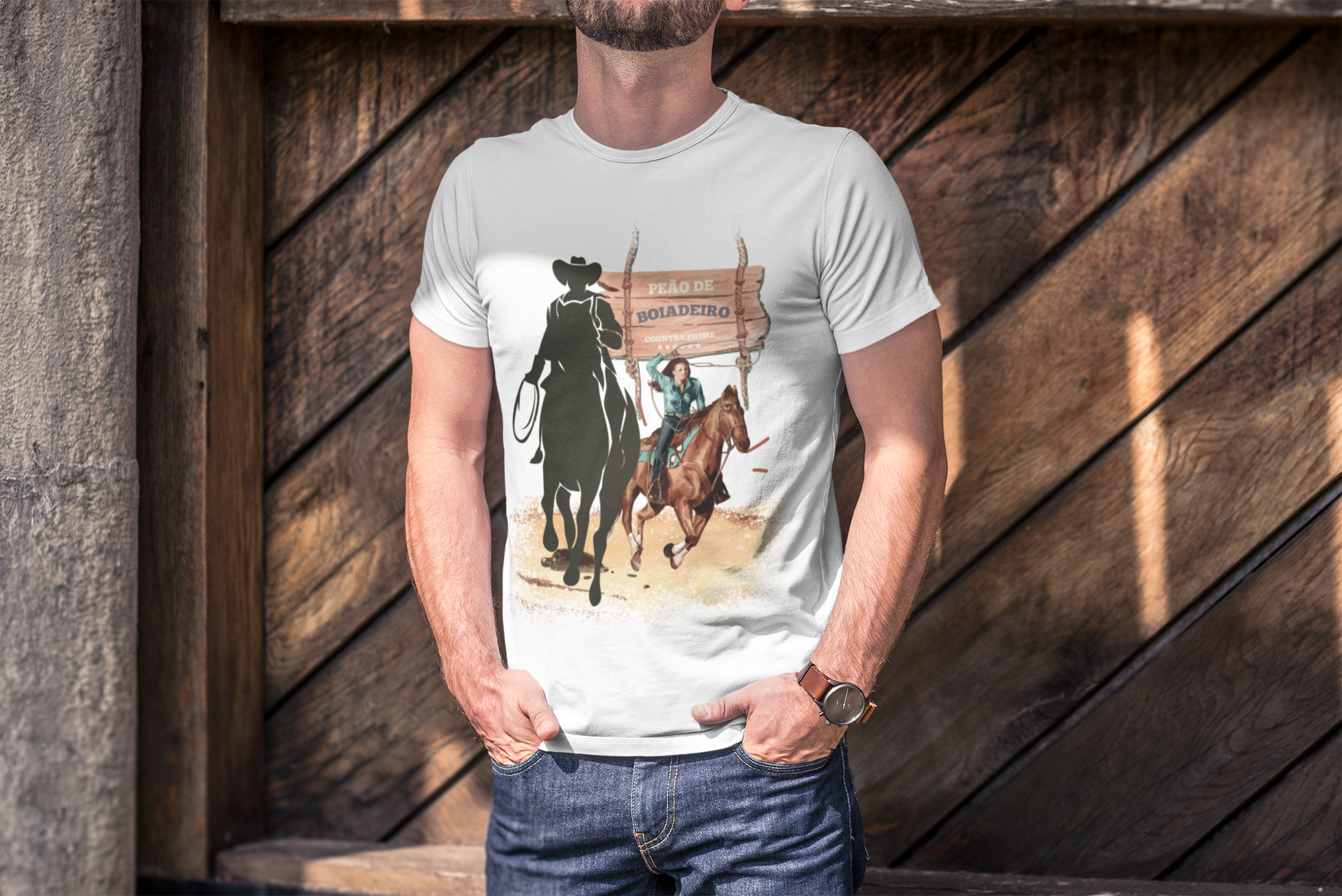 Nome do produto: Camiseta Peão de Boiadeiro - Homem