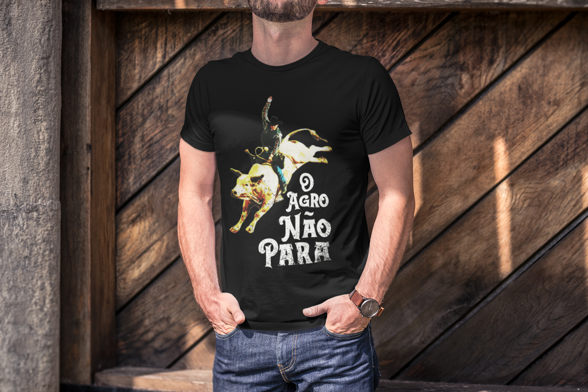 Nome do produto: Camiseta O Agro Não Para - Homem