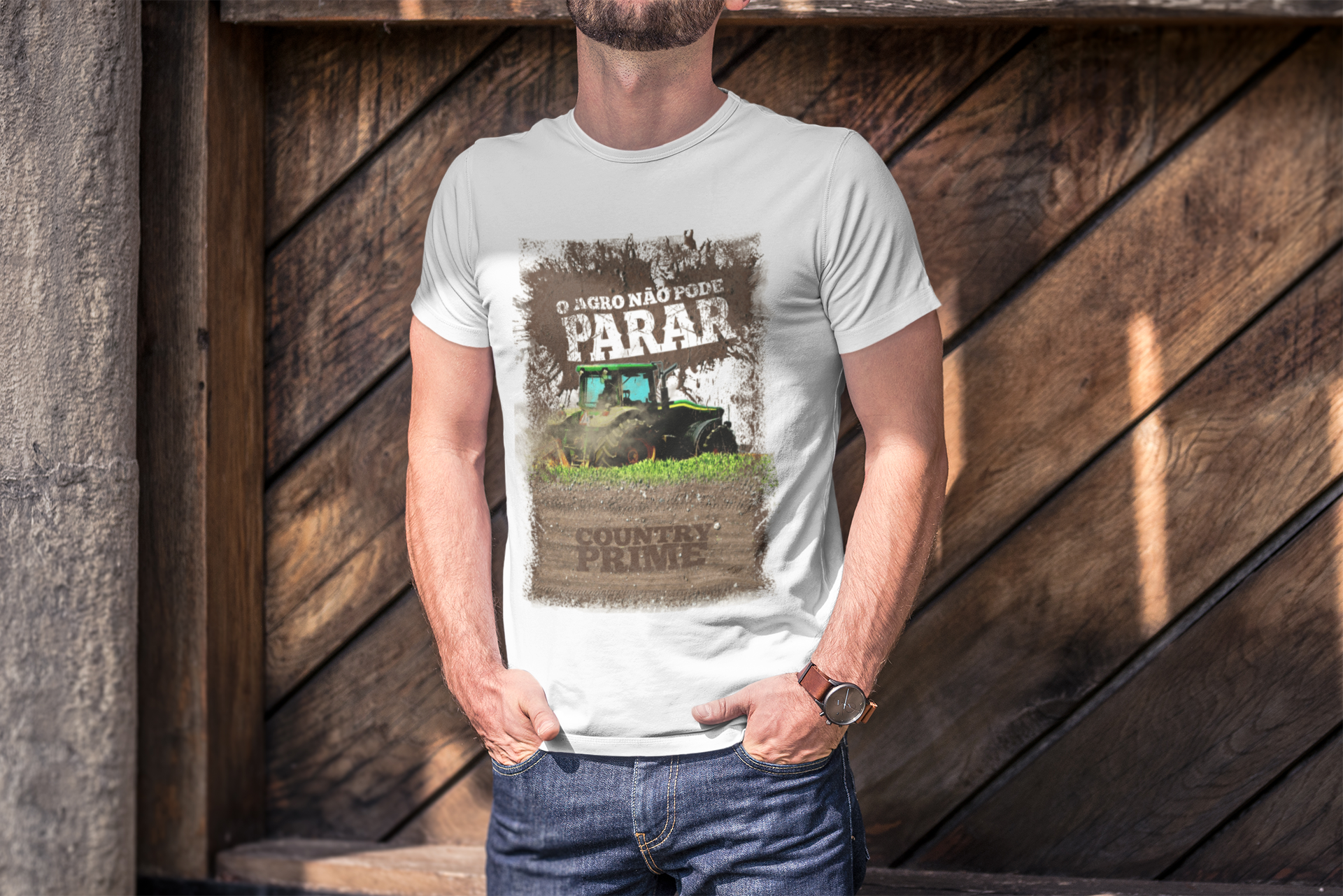 Nome do produto: Camiseta O Agro Não Pode Parar - Homem