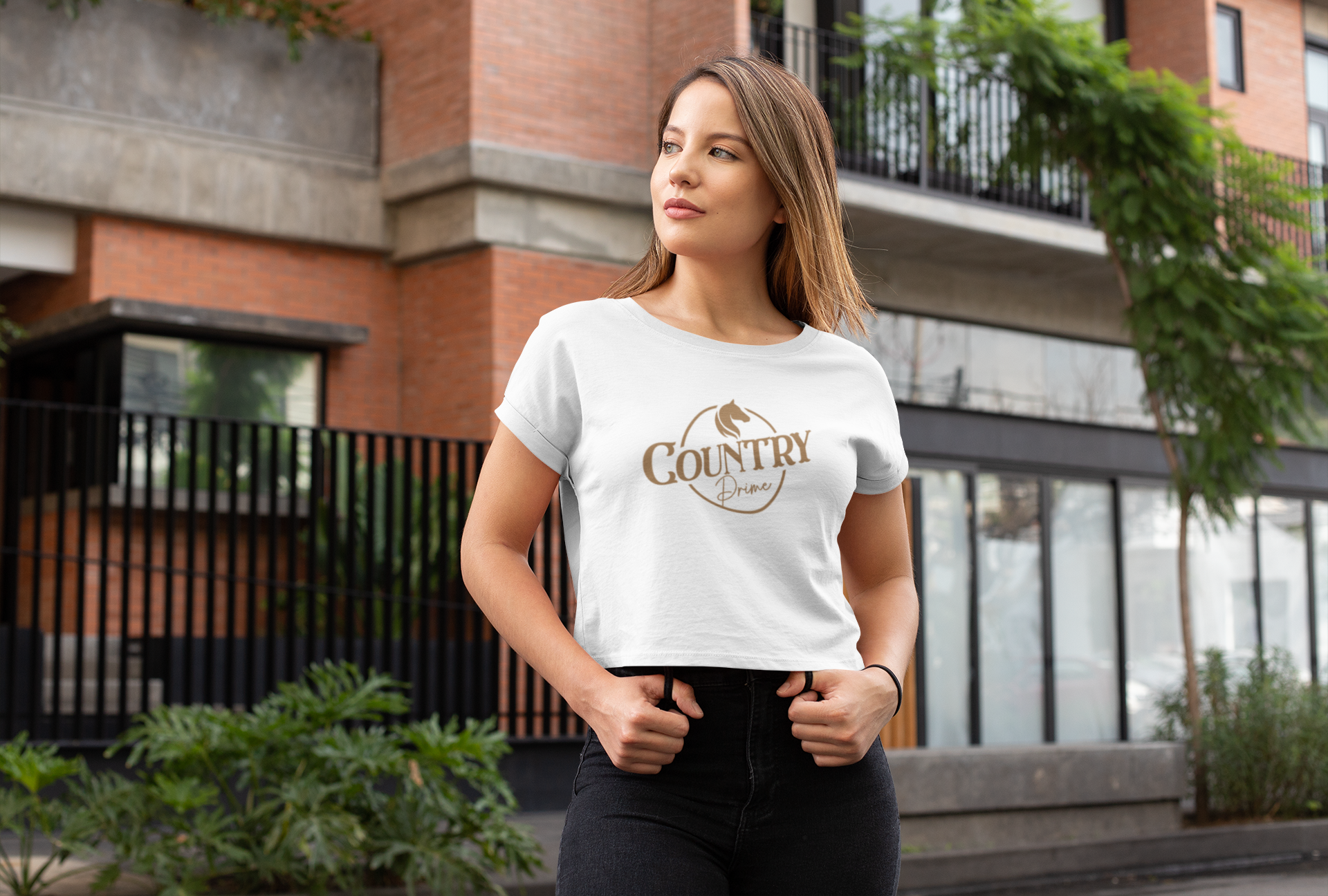 Nome do produto: Blusa Cropped Country Prime Logo Marrom - Mulher