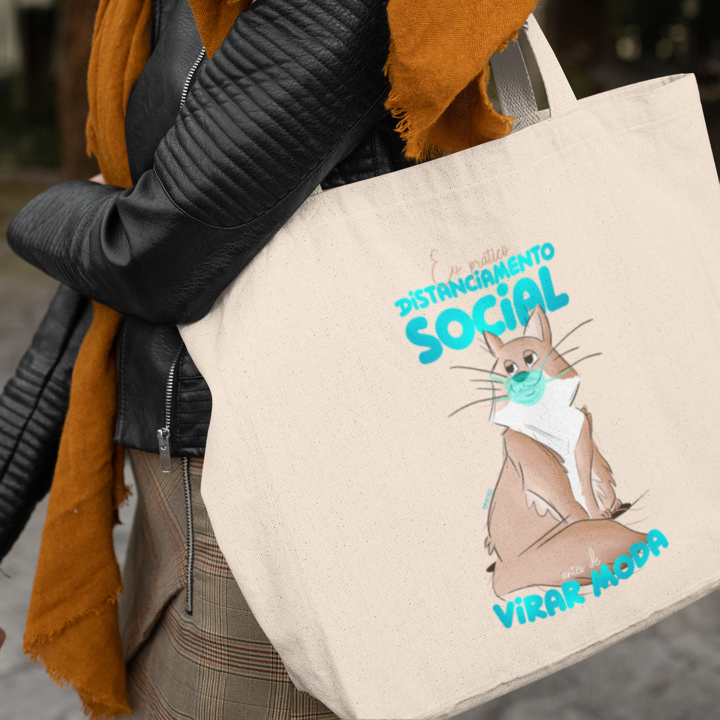 Nome do produto: Ecobag Gato Distanciamento Social