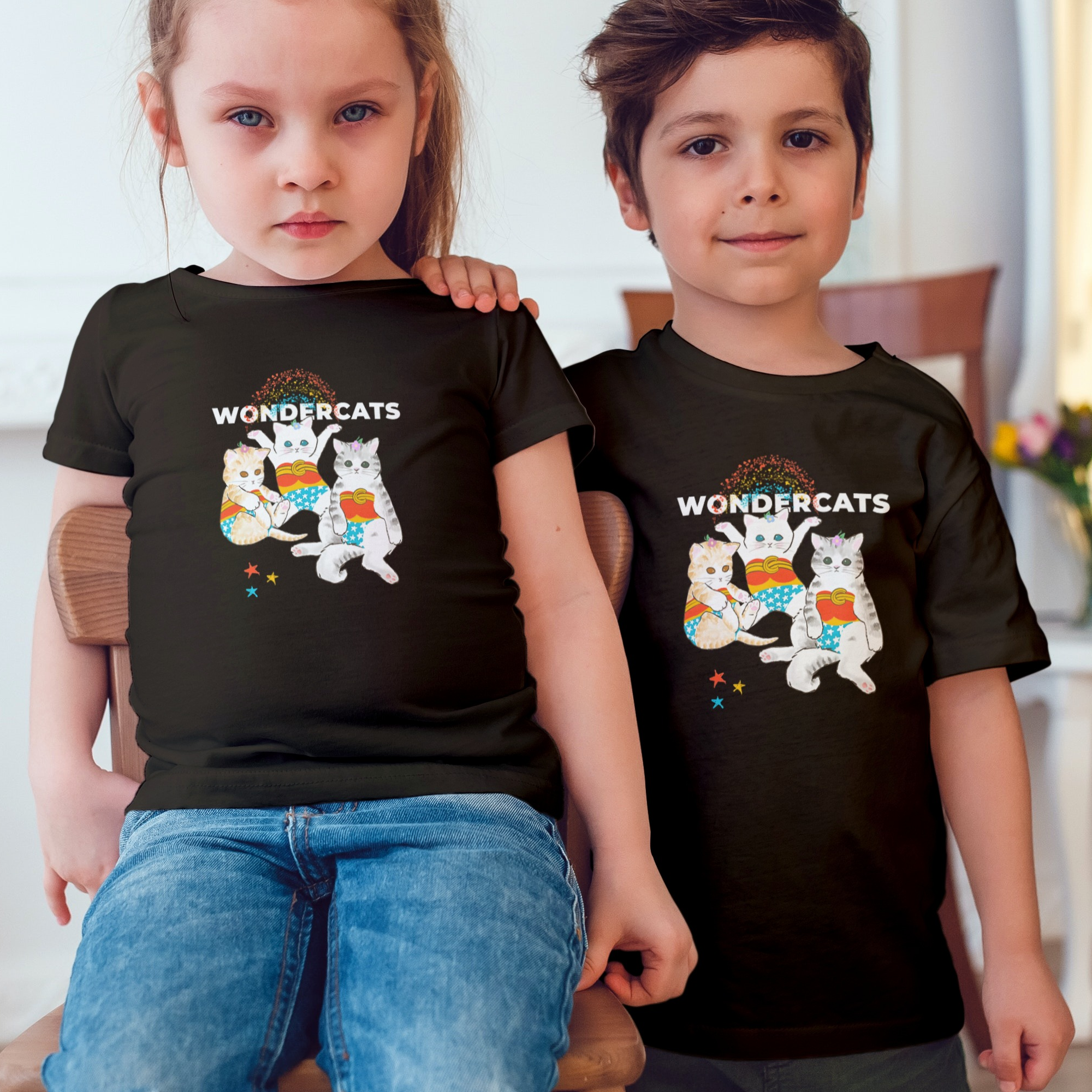 Nome do produto: Camiseta Infantil Unissex Wonder Cats