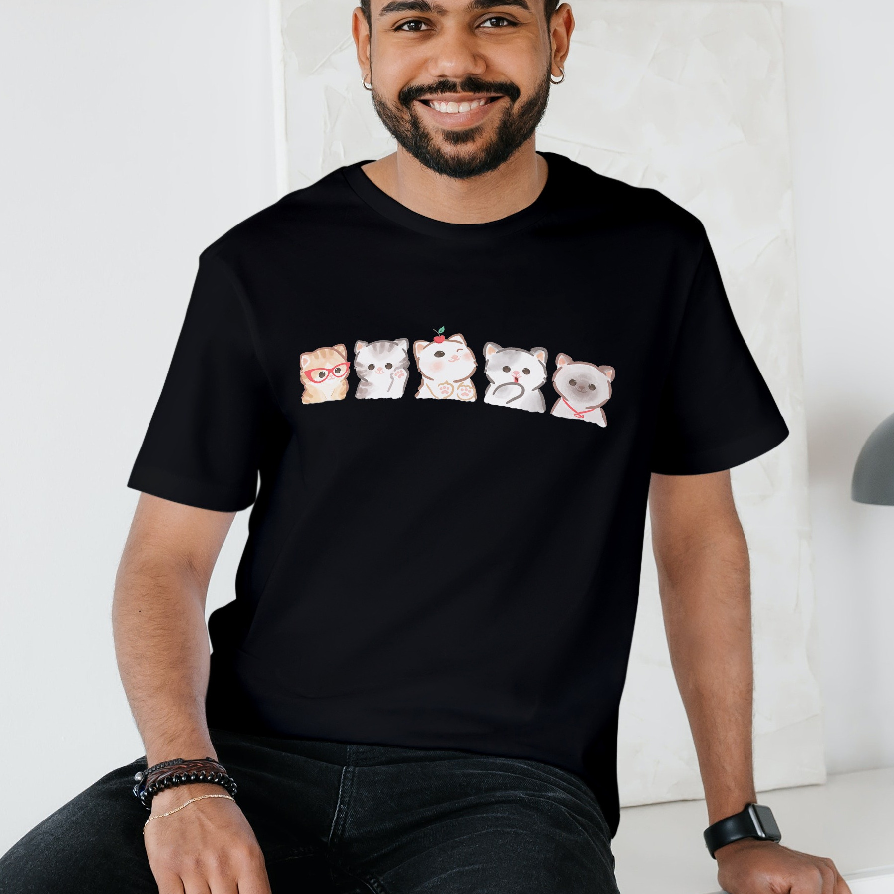 Nome do produto: Camiseta Masculina Gatinhos Fofinhos