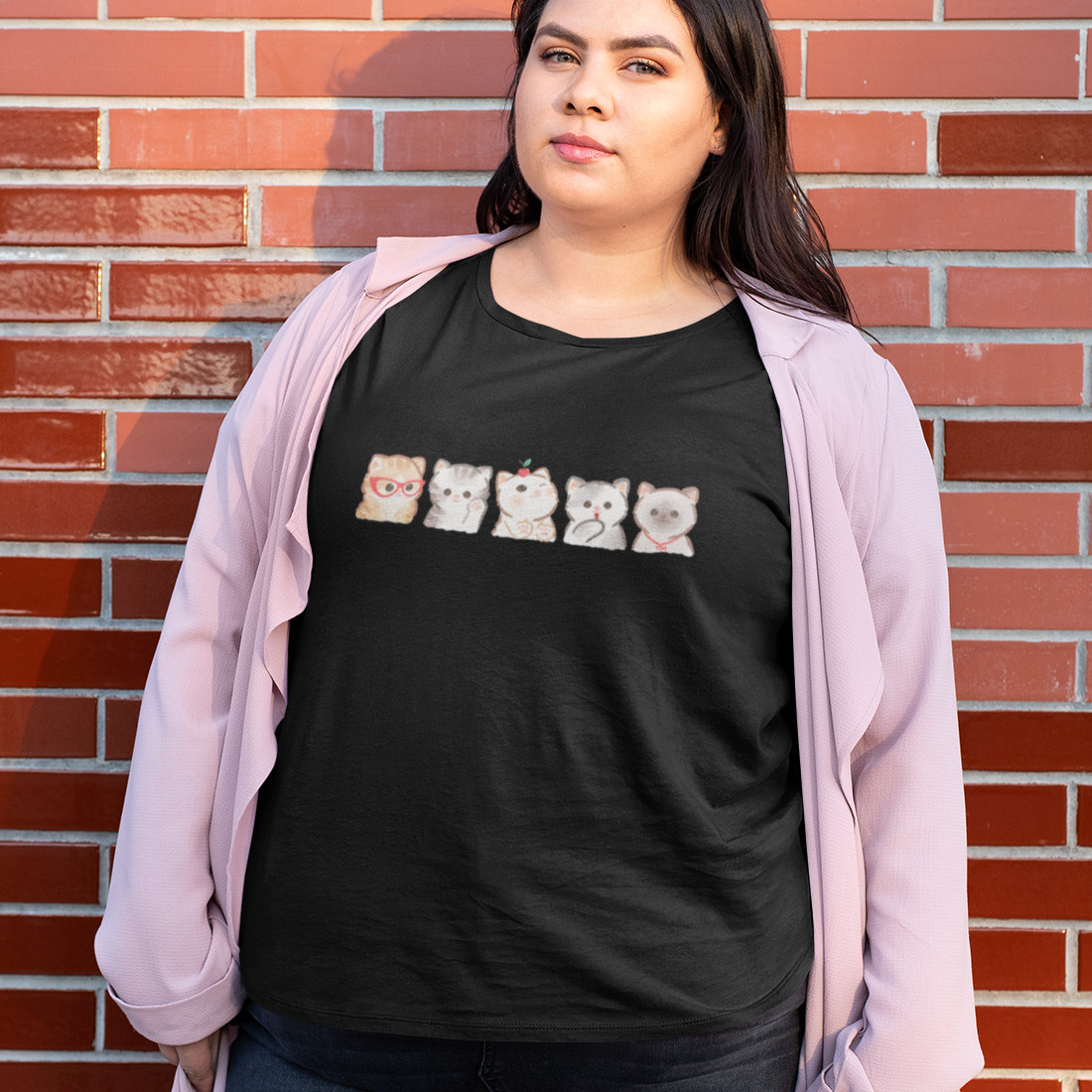 Nome do produto: Camiseta Plus Size Gatinhos Fofinhos