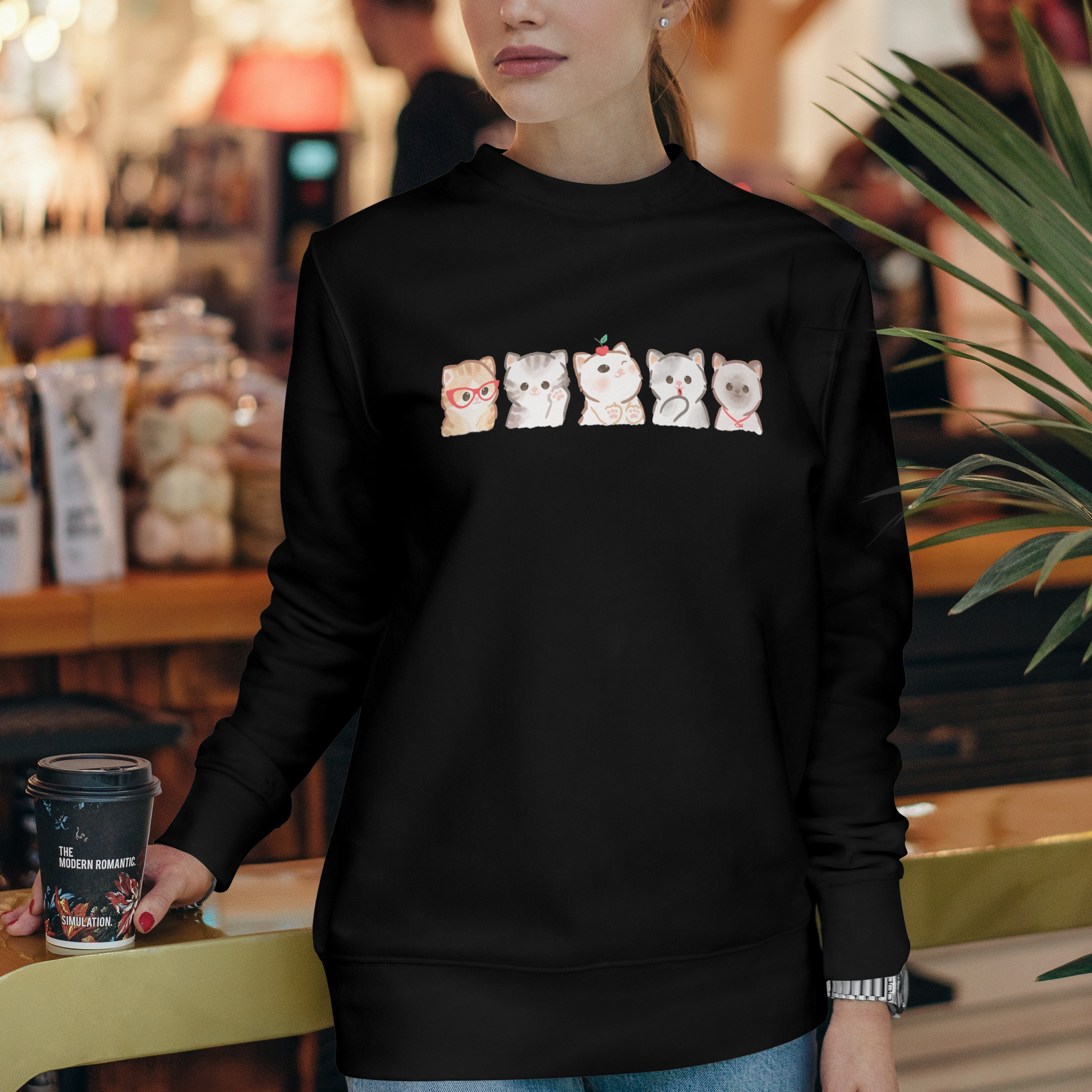 Nome do produto: Moletom Fechado Unissex Gatinhos Fofinhos