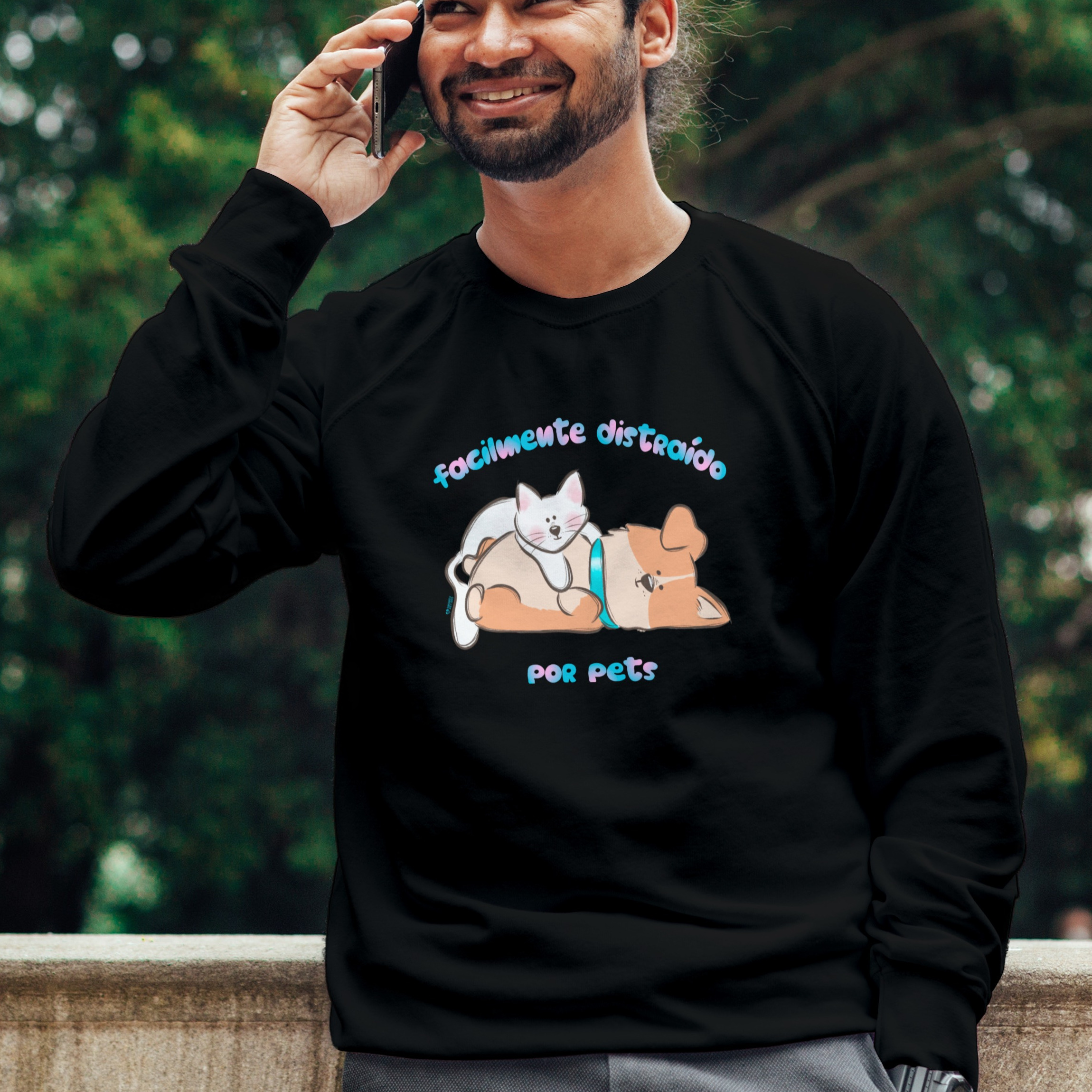 Nome do produto: Moletom Fechado Masculino Facilmente Distraído por Pets