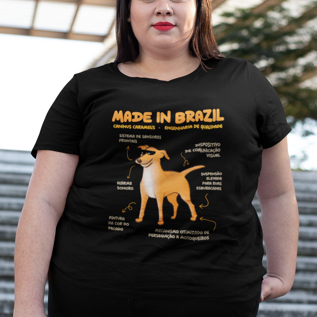Nome do produto: Camiseta Plus Size Vira-lata Caramelo Made in Brazil