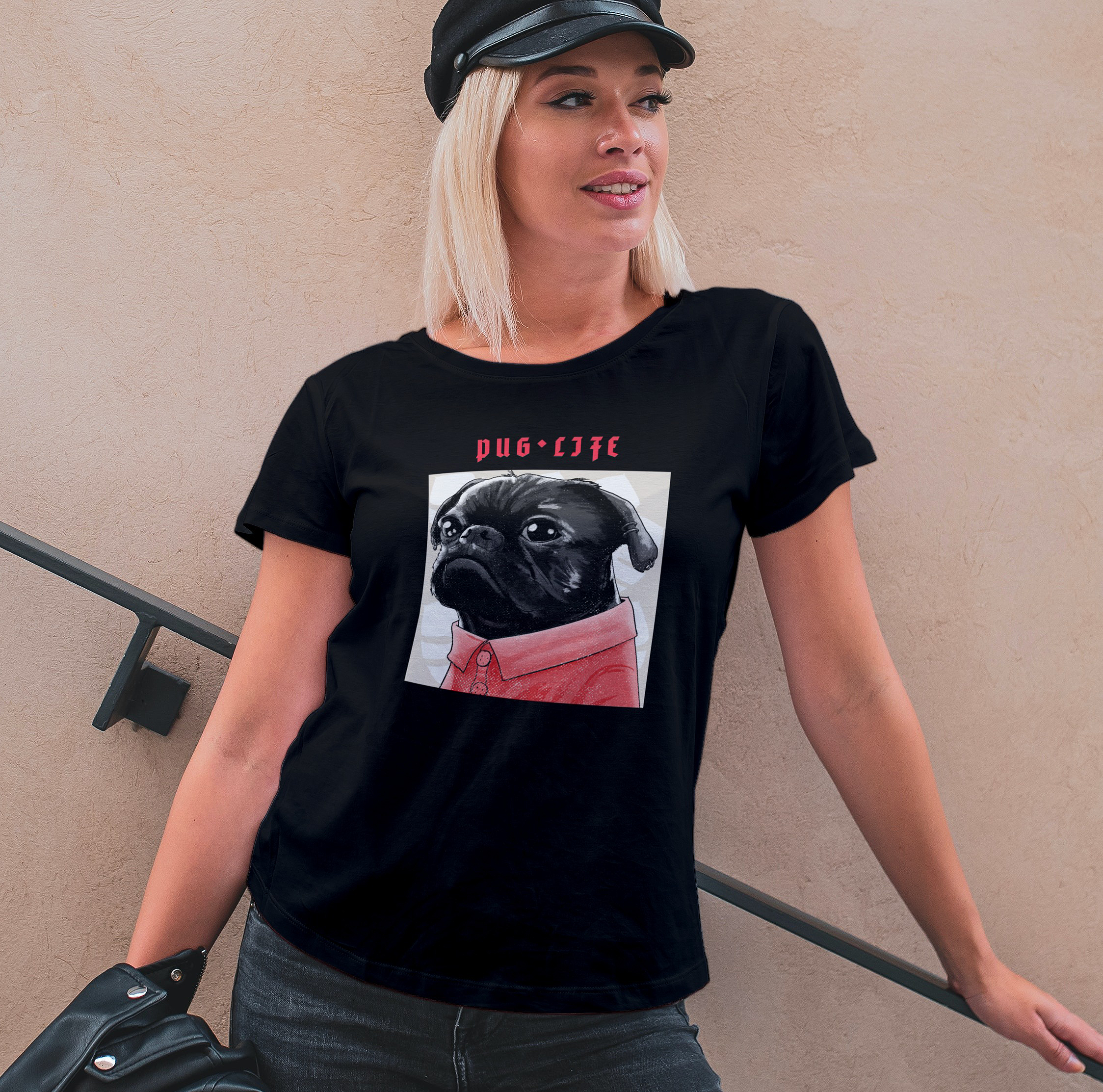 Nome do produto: Camiseta Feminina Pug Life