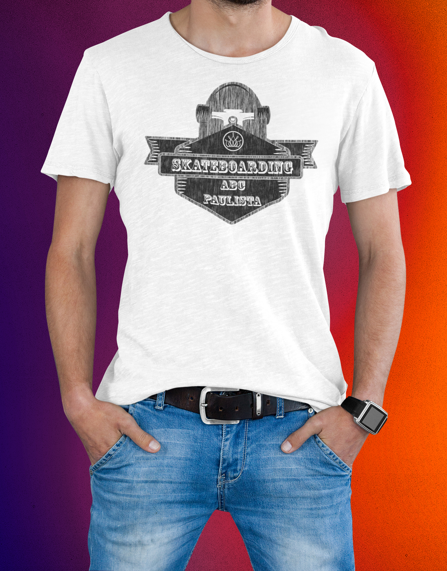 Nome do produto: Camiseta Skateboarding ABC Paulista Branca