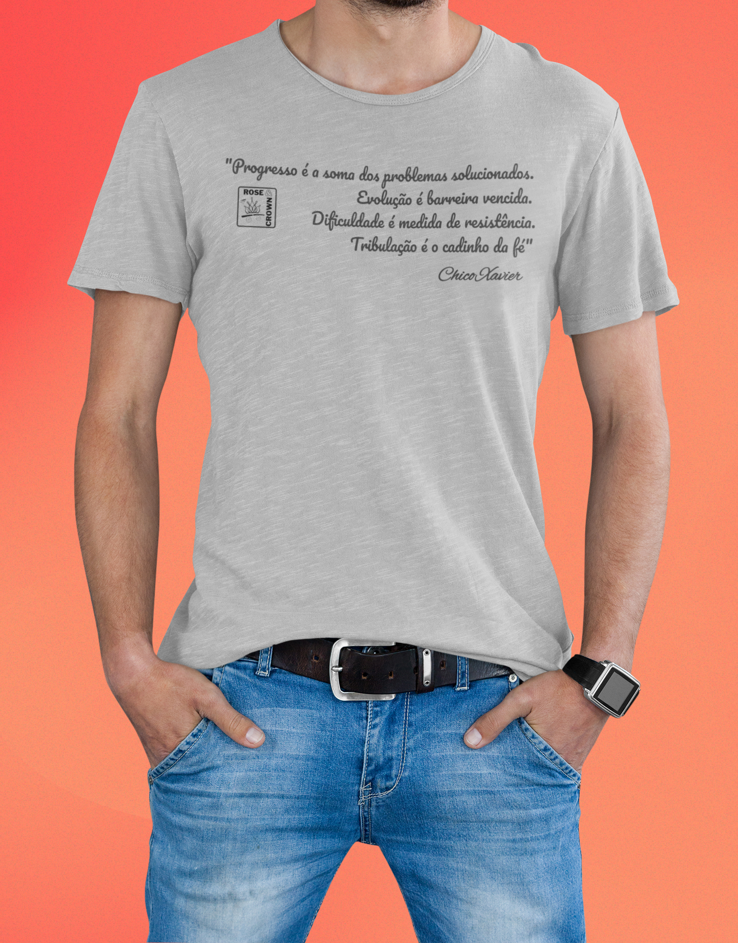 Nome do produto: Camiseta Progresso é a soma dos problemas solucionados. Evolução é barreira vencida. Dificuldade é medida de resistência. Tribulação é o cadinho da fé