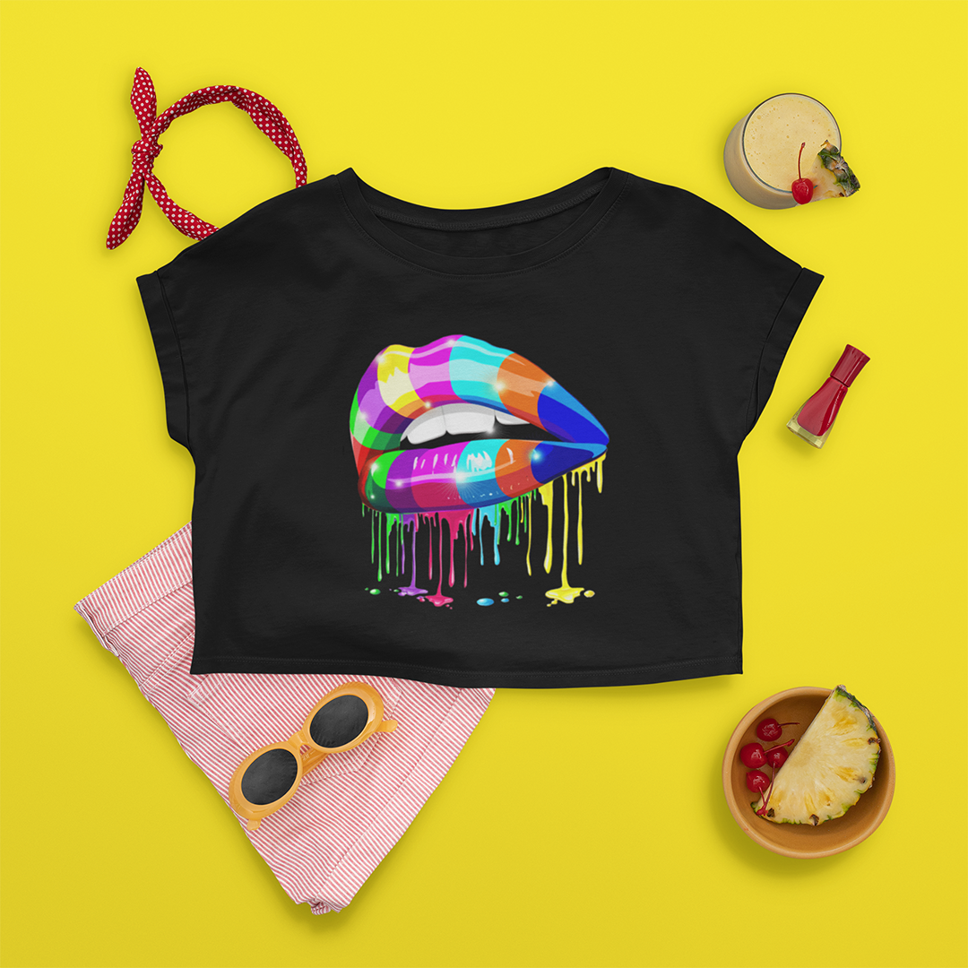 Nome do produto: Cropped Rainbow Lips