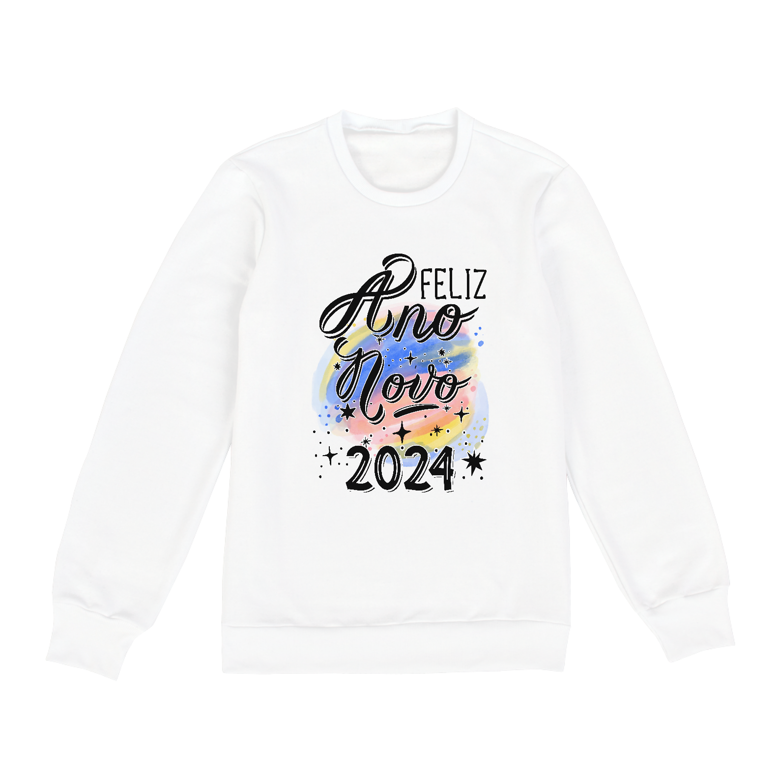 Nome do produto: Moletom Unissex Ano Novo Aquarela 2024