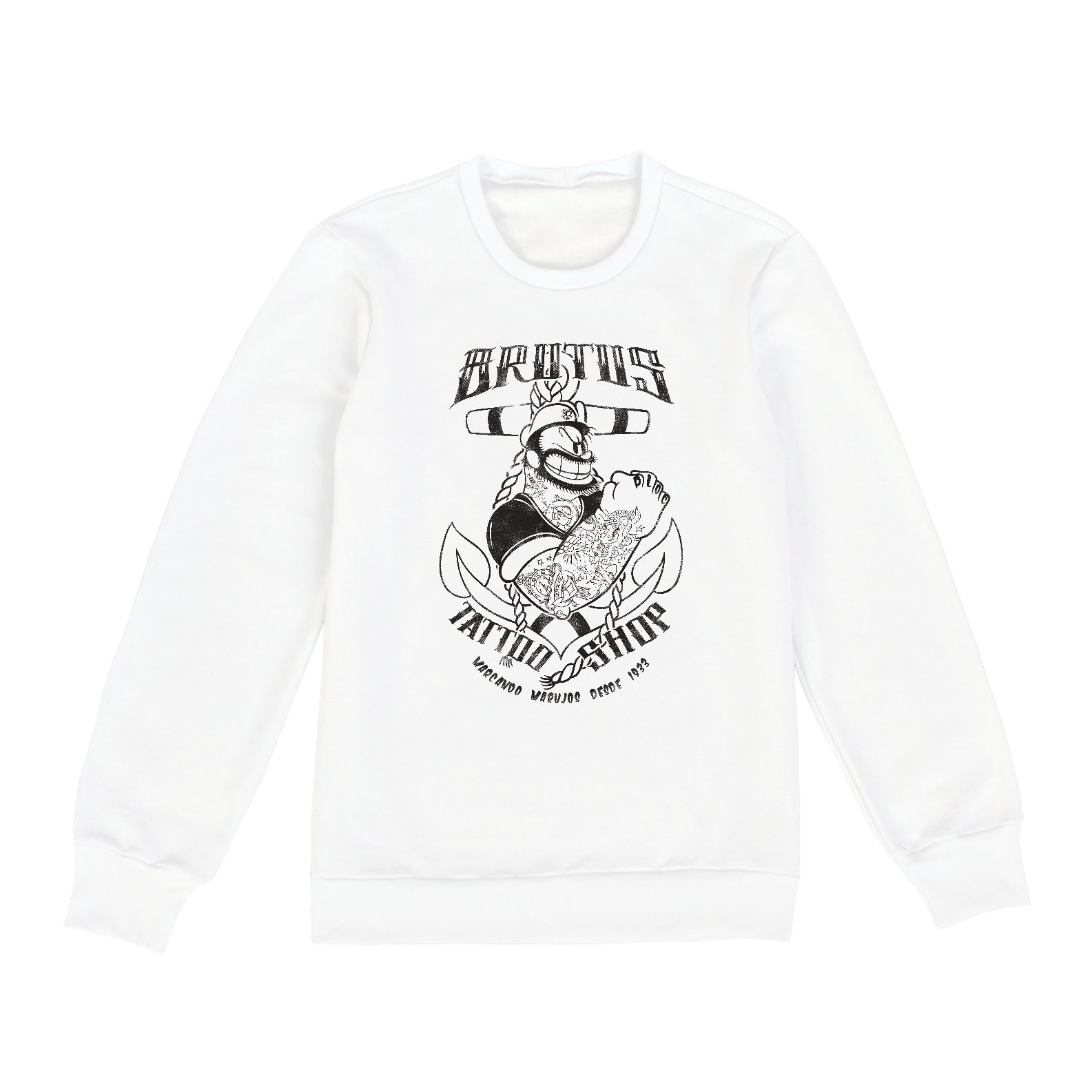 Nome do produto: Moletom Popeye Brutus Tattoo Shop