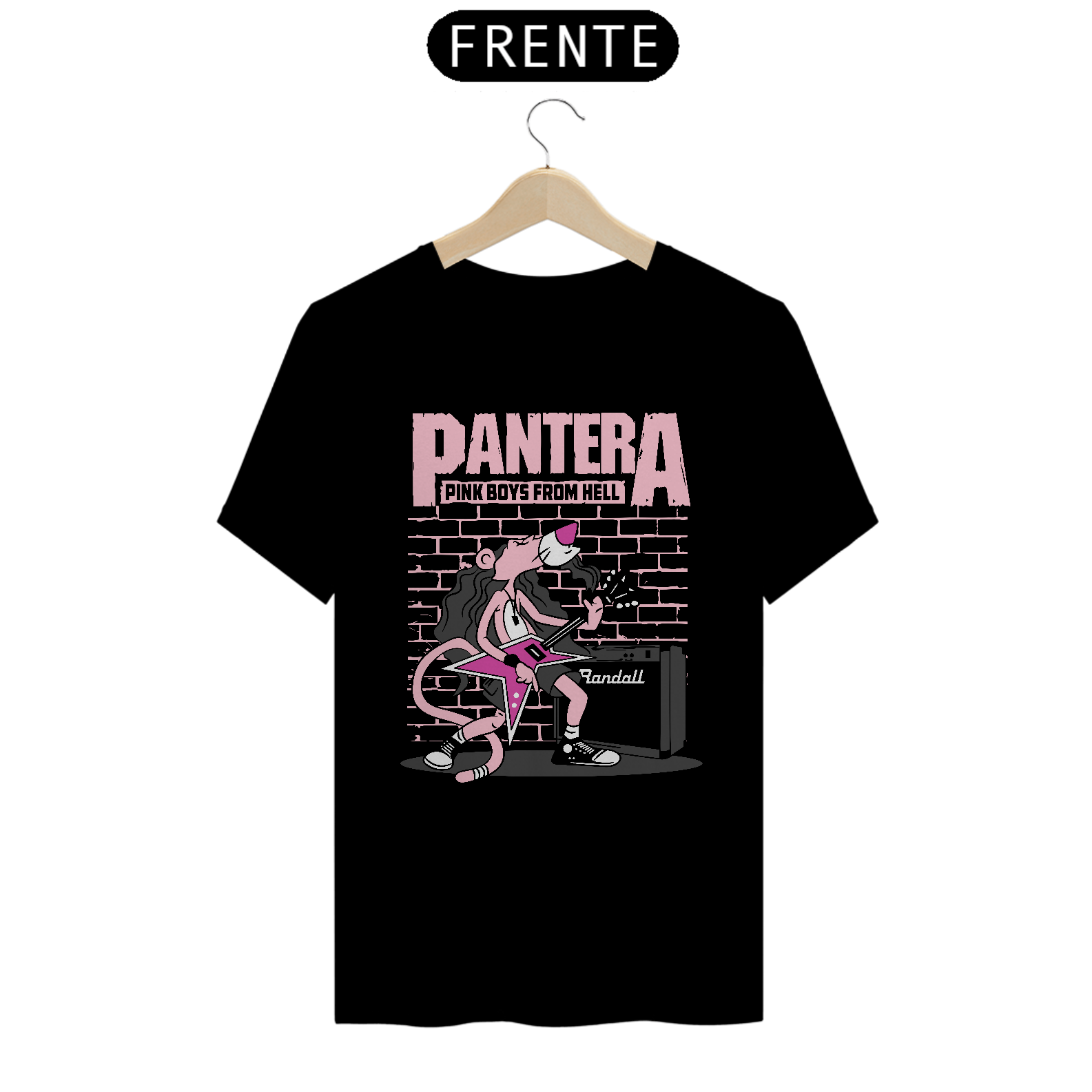 Nome do produto: Camiseta Pantera Rosa Rockeira