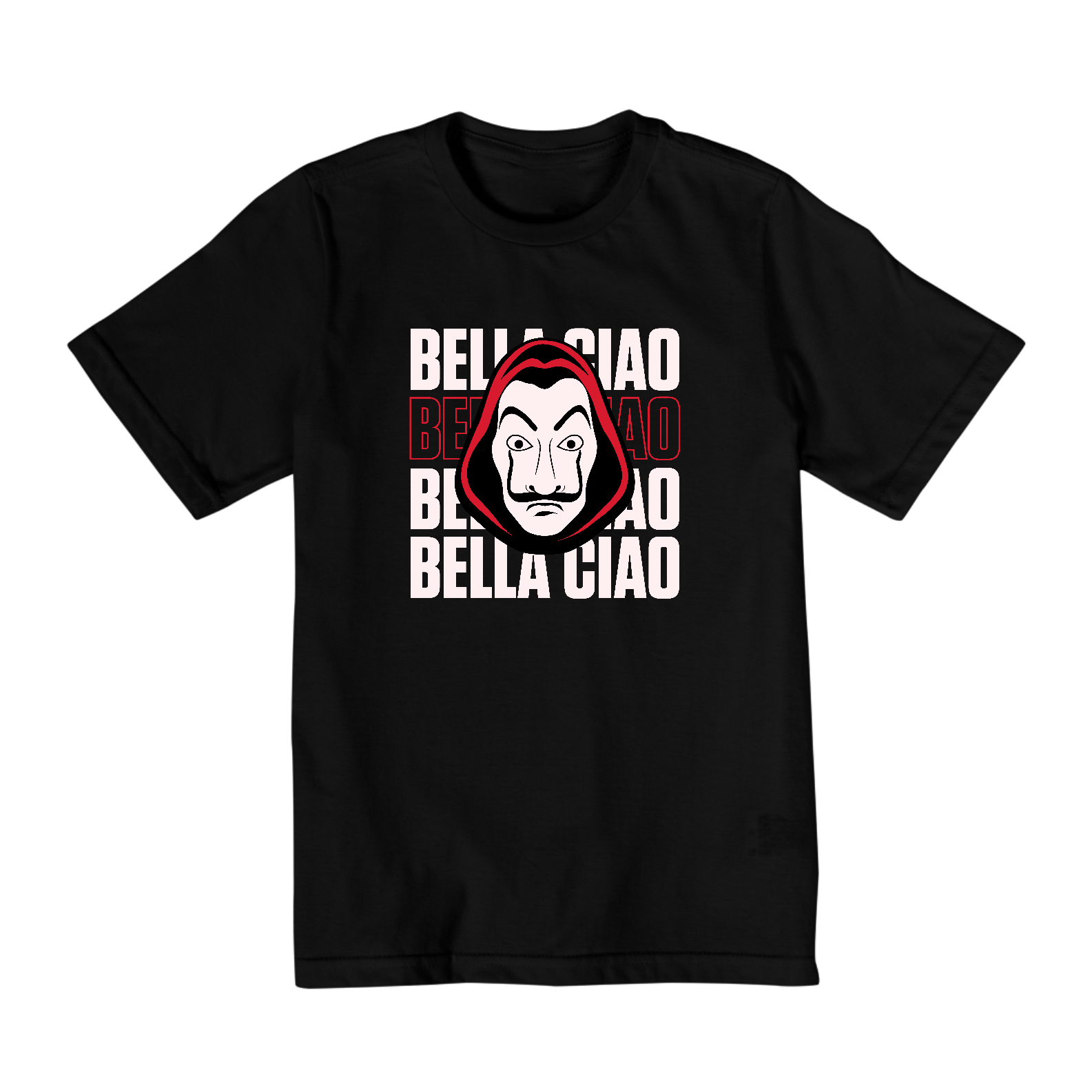 Nome do produto: Camiseta Infantil (10 a 14) La Casa de Papel Bella Ciao