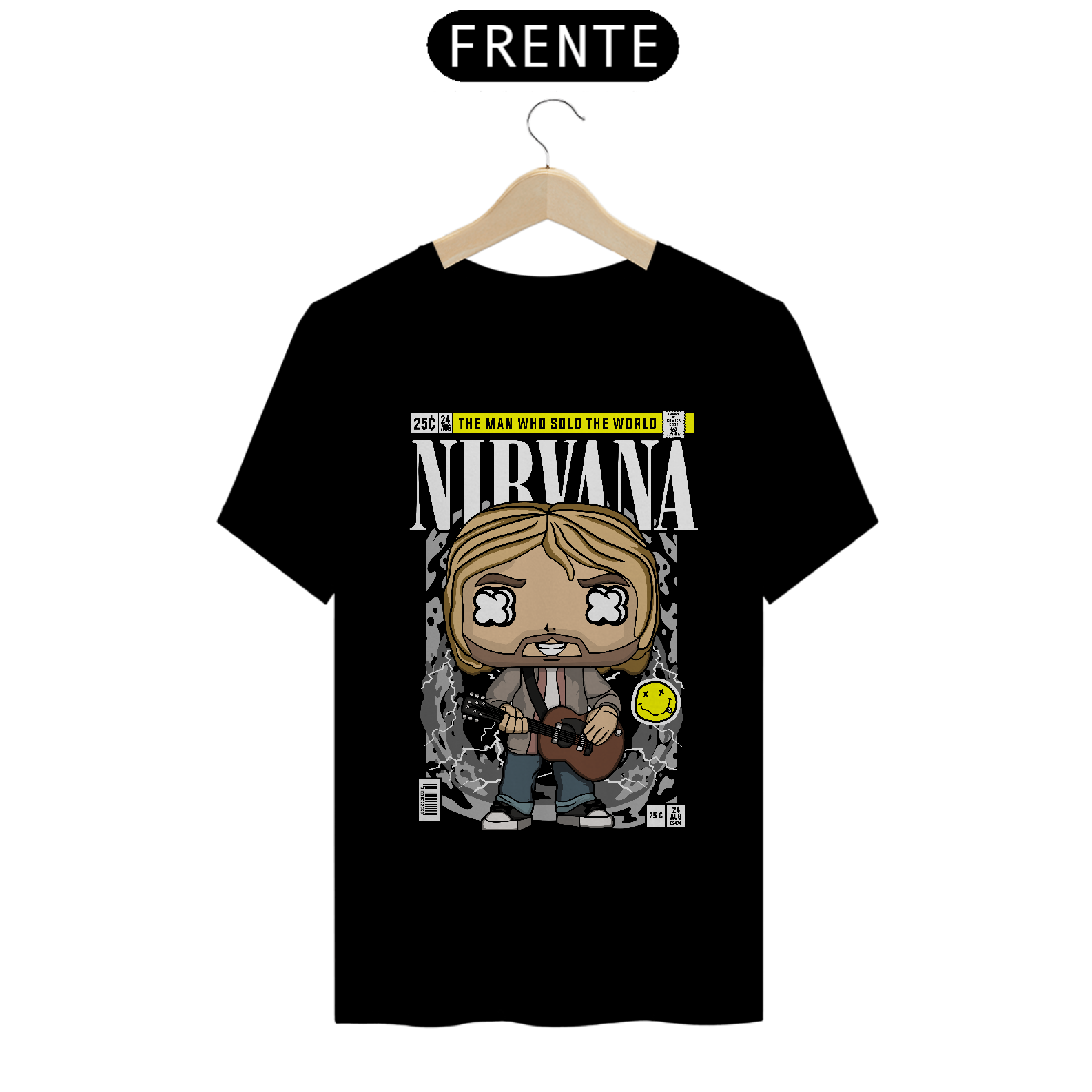 Nome do produto: Camiseta Nirvana Kurt Cobain Funko Pop