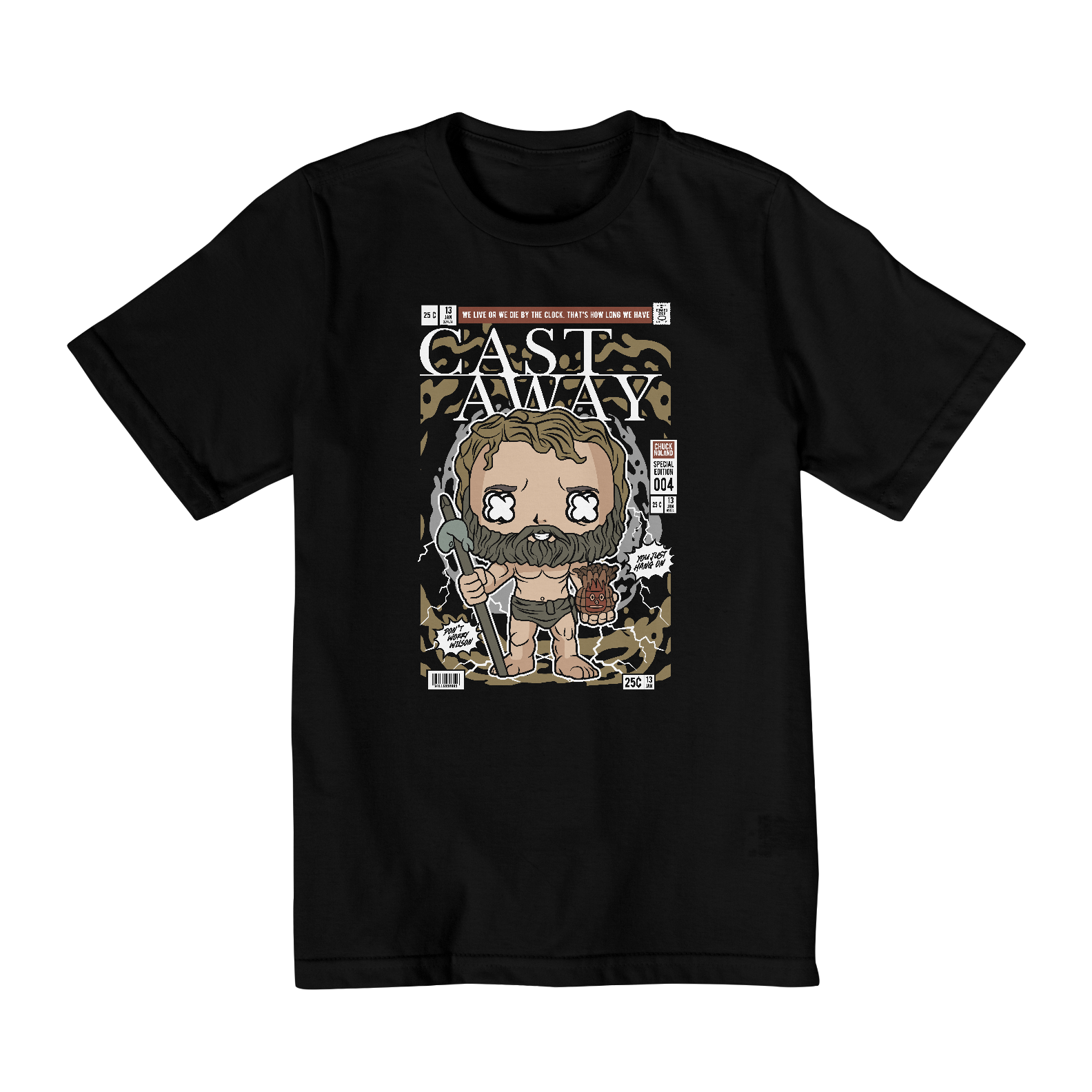 Nome do produto: Camiseta Infantil (2 a 8) Náufrago Cast Away Chuck Noland e Wilson