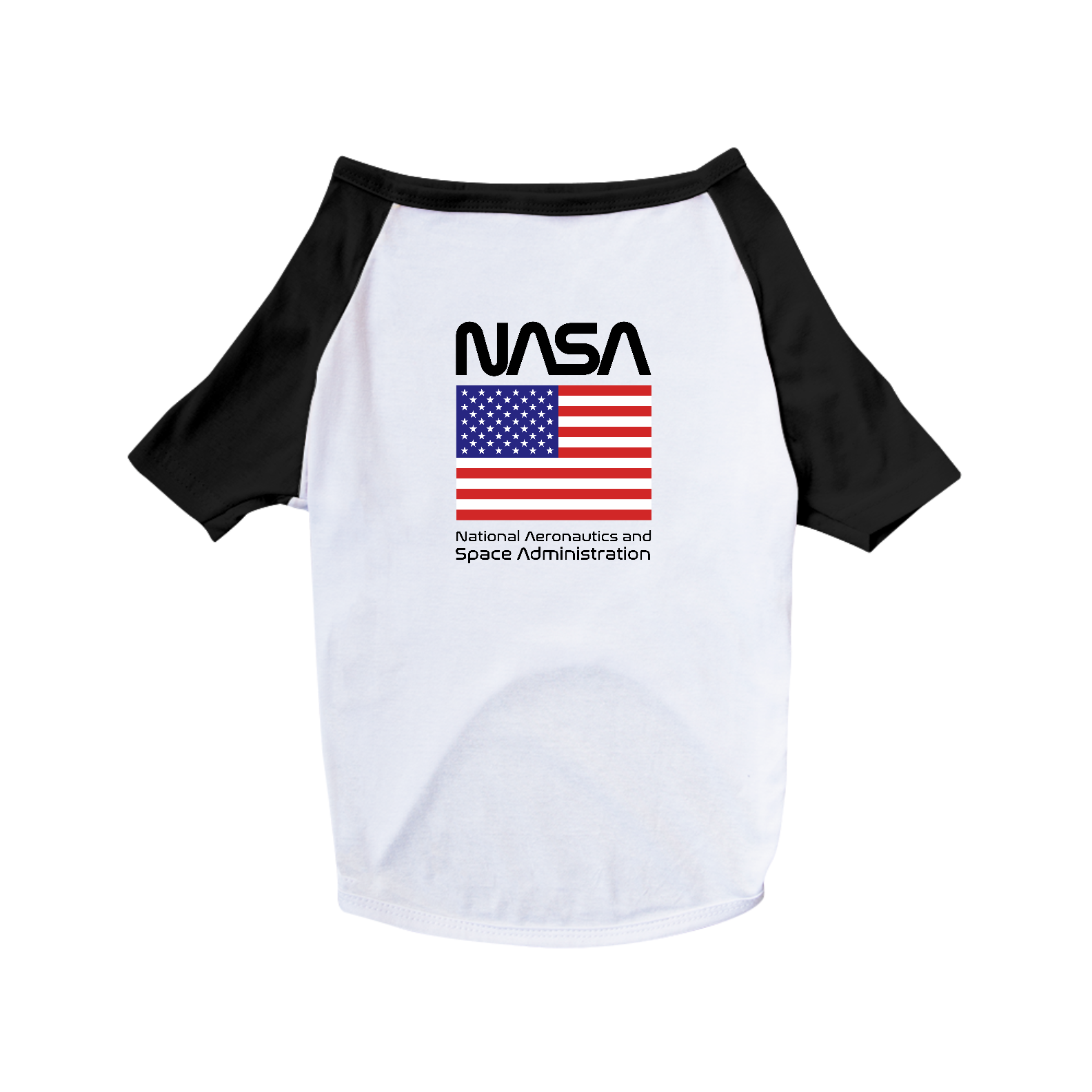 Nome do produto: Camisa Pet Dog Nasa Bandeira EUA Black