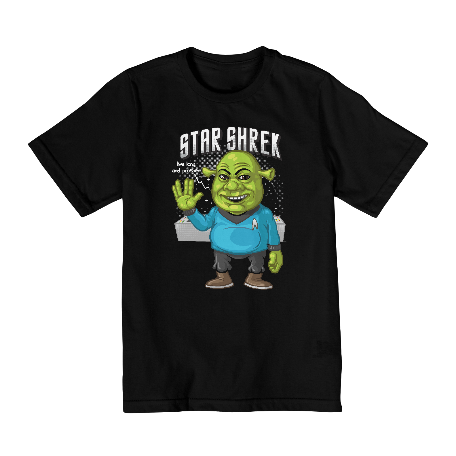 Nome do produto: Camiseta Infantil (2 a 8) Shrek Star Trek