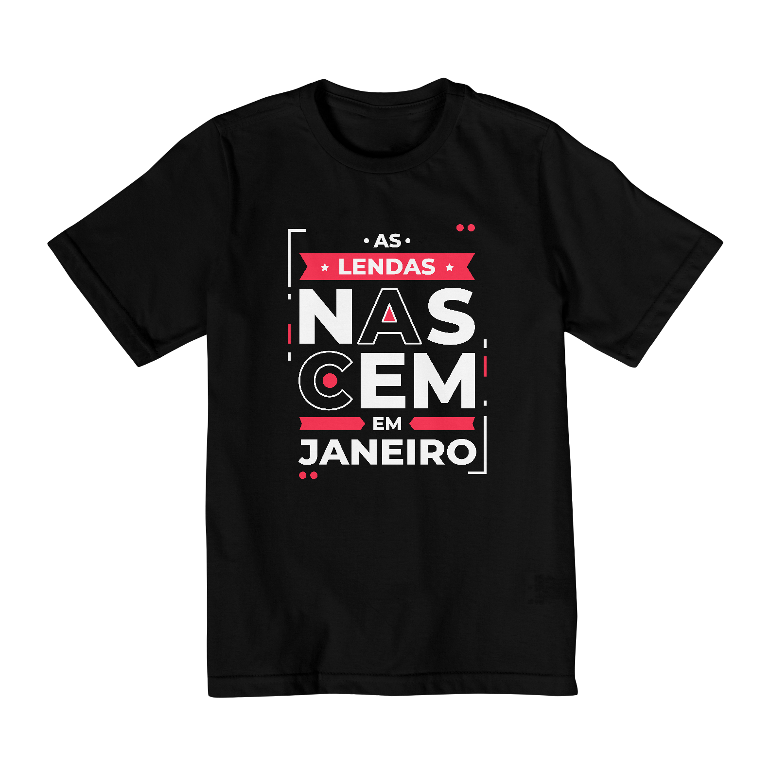Nome do produto: Camiseta Infantil (2 a 8) Lendas Nascem em Janeiro Modernas