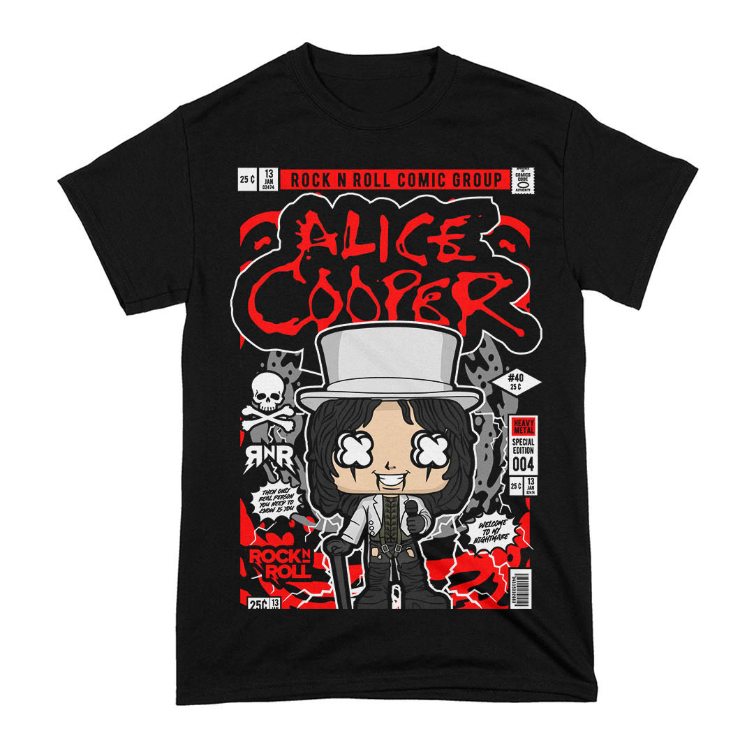 Nome do produto: Camiseta Alice Cooper Cultura Pop Star