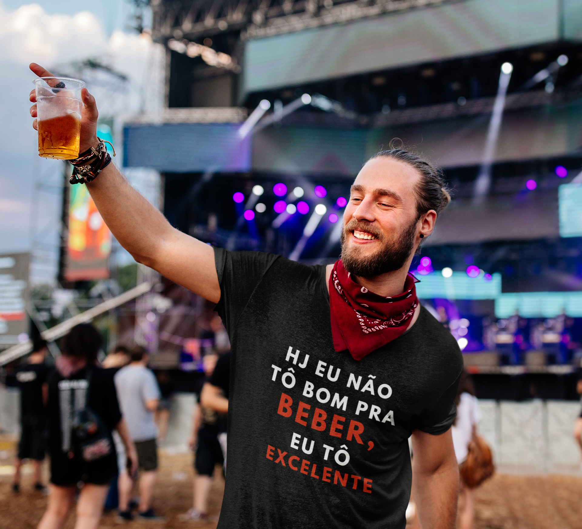 Camiseta Masculina Buteco - hoje não tô bom para beber, eu tô excelente