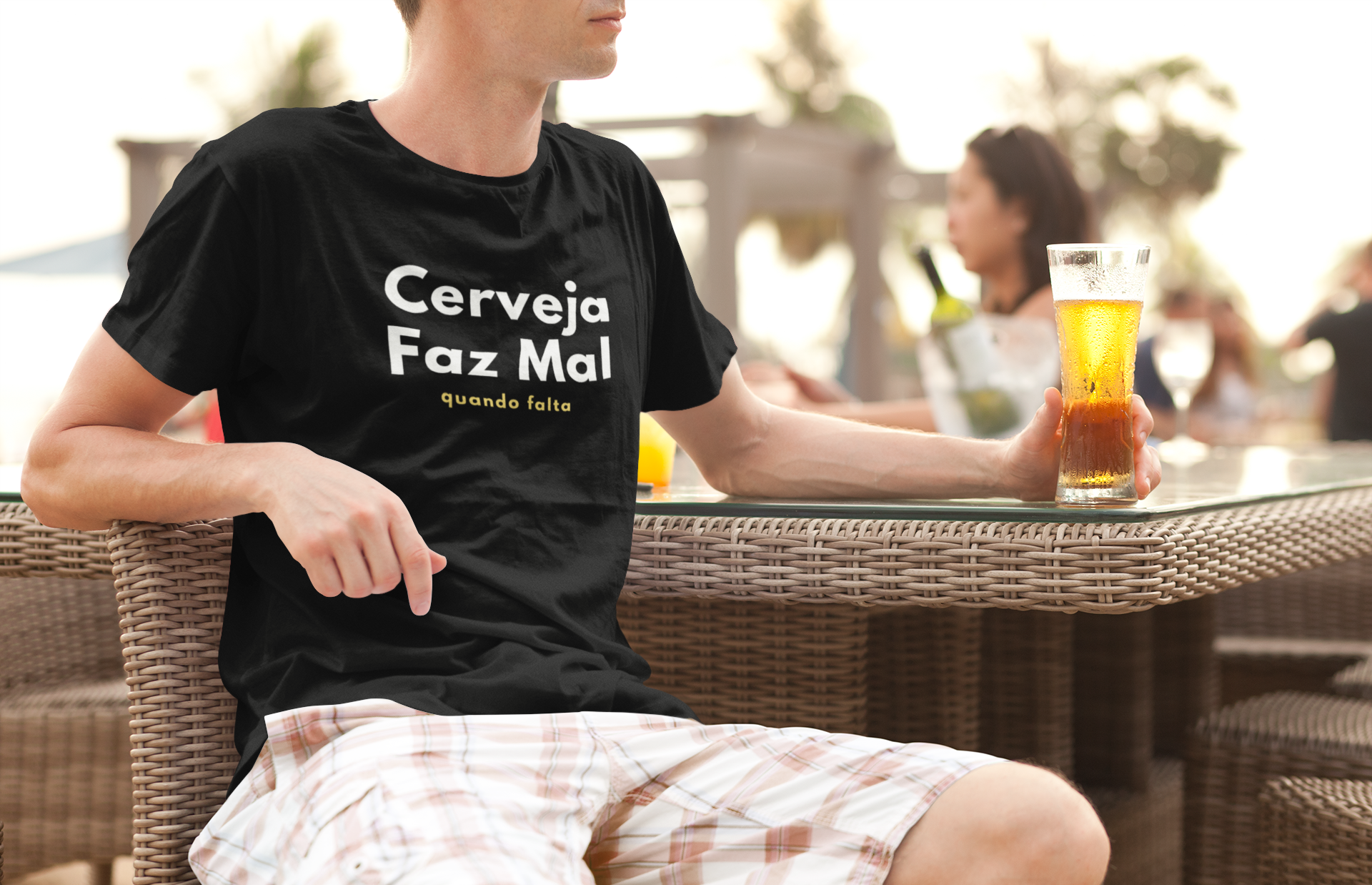 Camiseta Masculina Buteco - Cerveja faz mal, quando falta