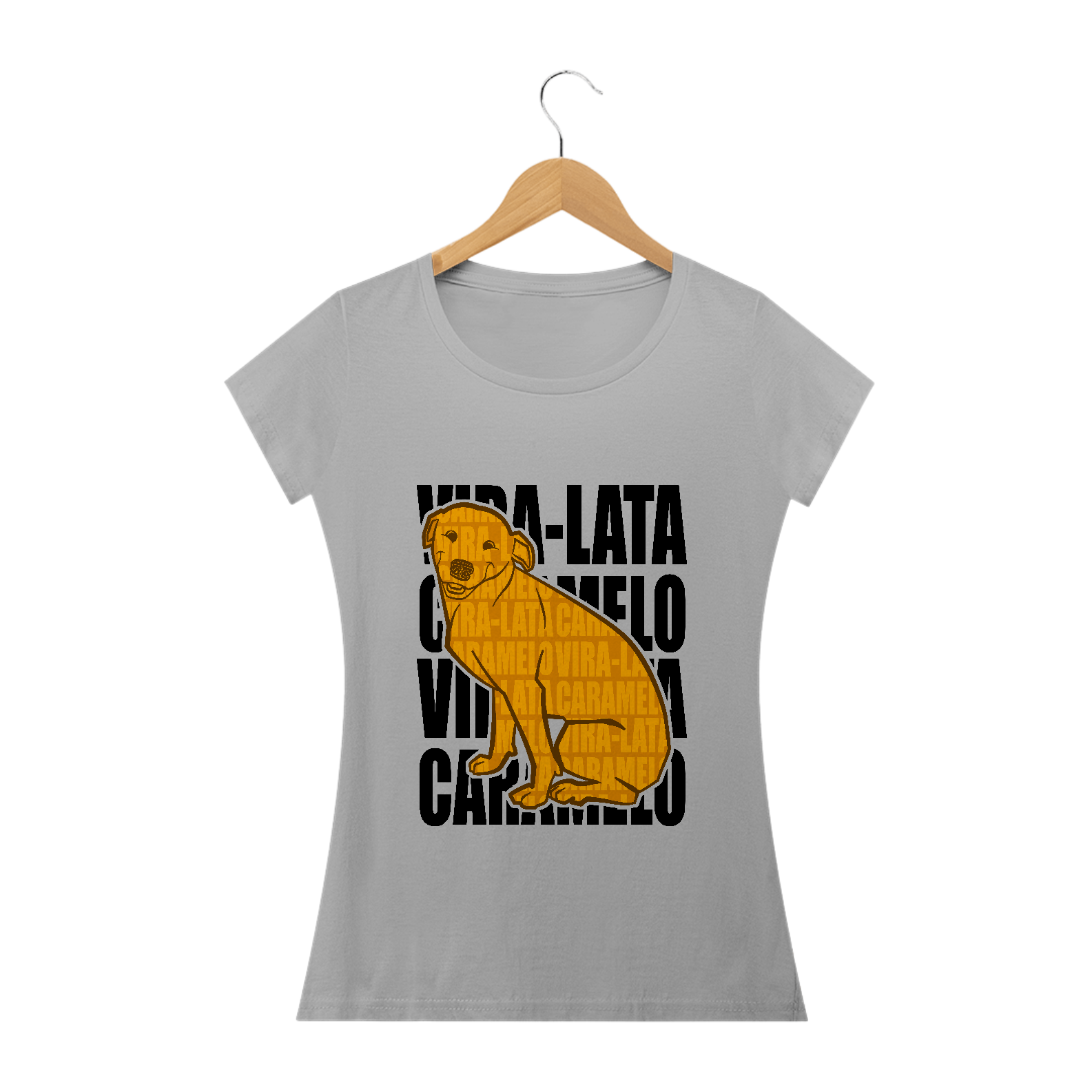 Nome do produto: Camiseta Baby  Look Vira-Lata Simpaticão