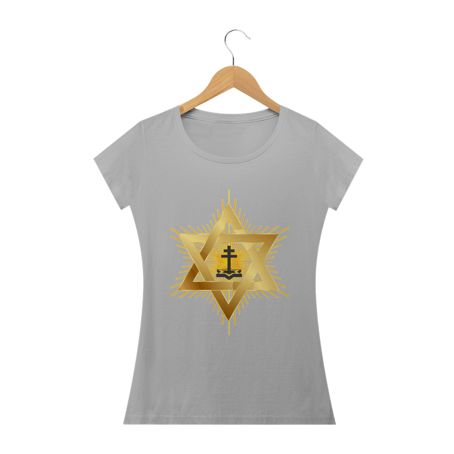 Nome do produto: Camiseta Feminina Estrela e Santo Cruzeiro