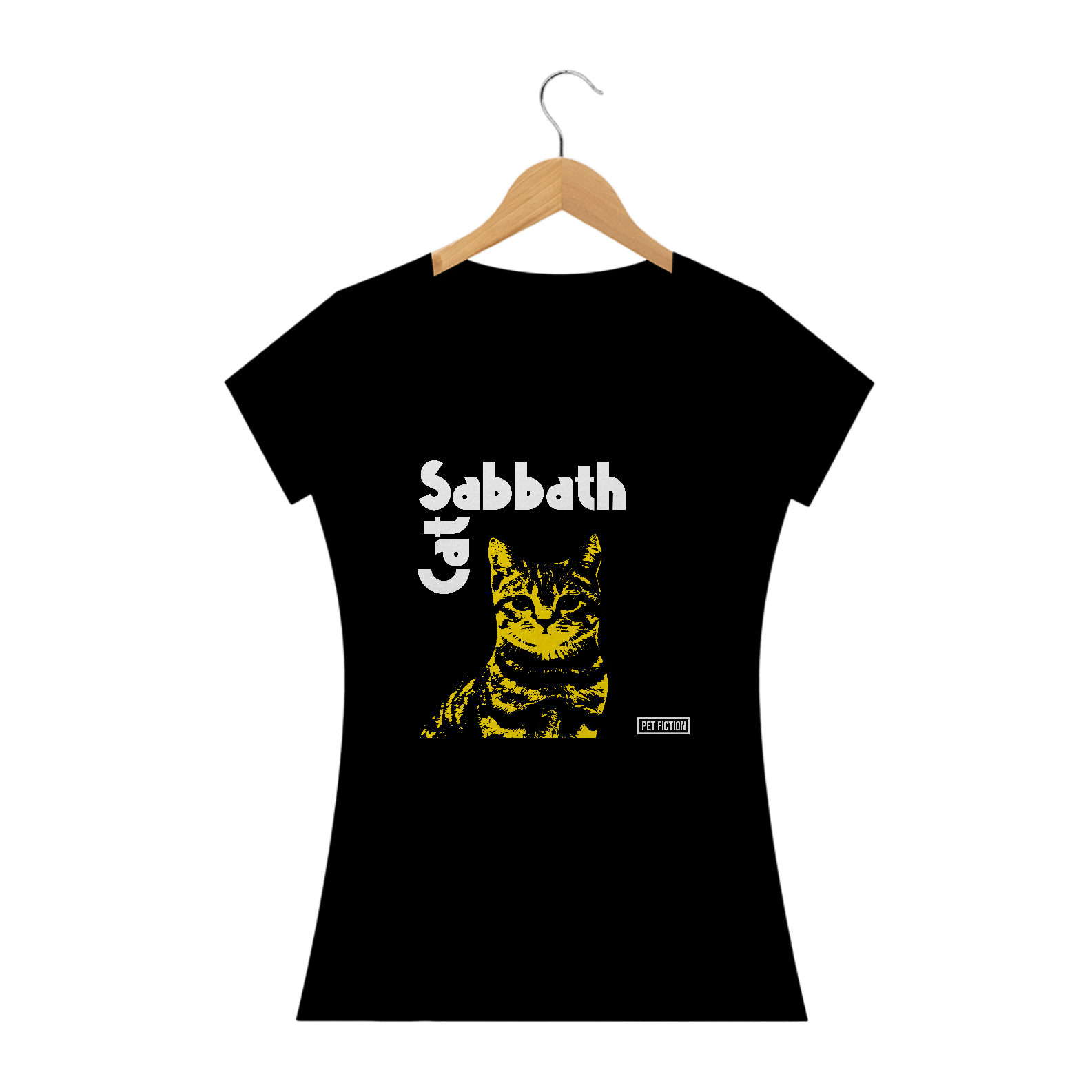 Nome do produto: CAT SABBATH MALHA AVELUDADA - BABY LOOK