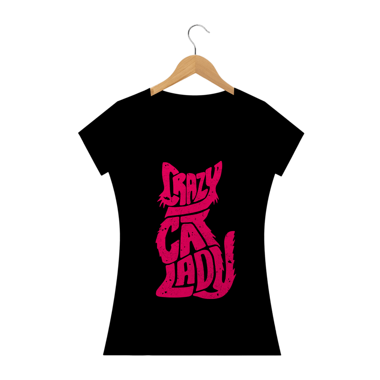 Nome do produto: CRAZY CAT LADY - MALHA AVELUDADA - BABY LOOK