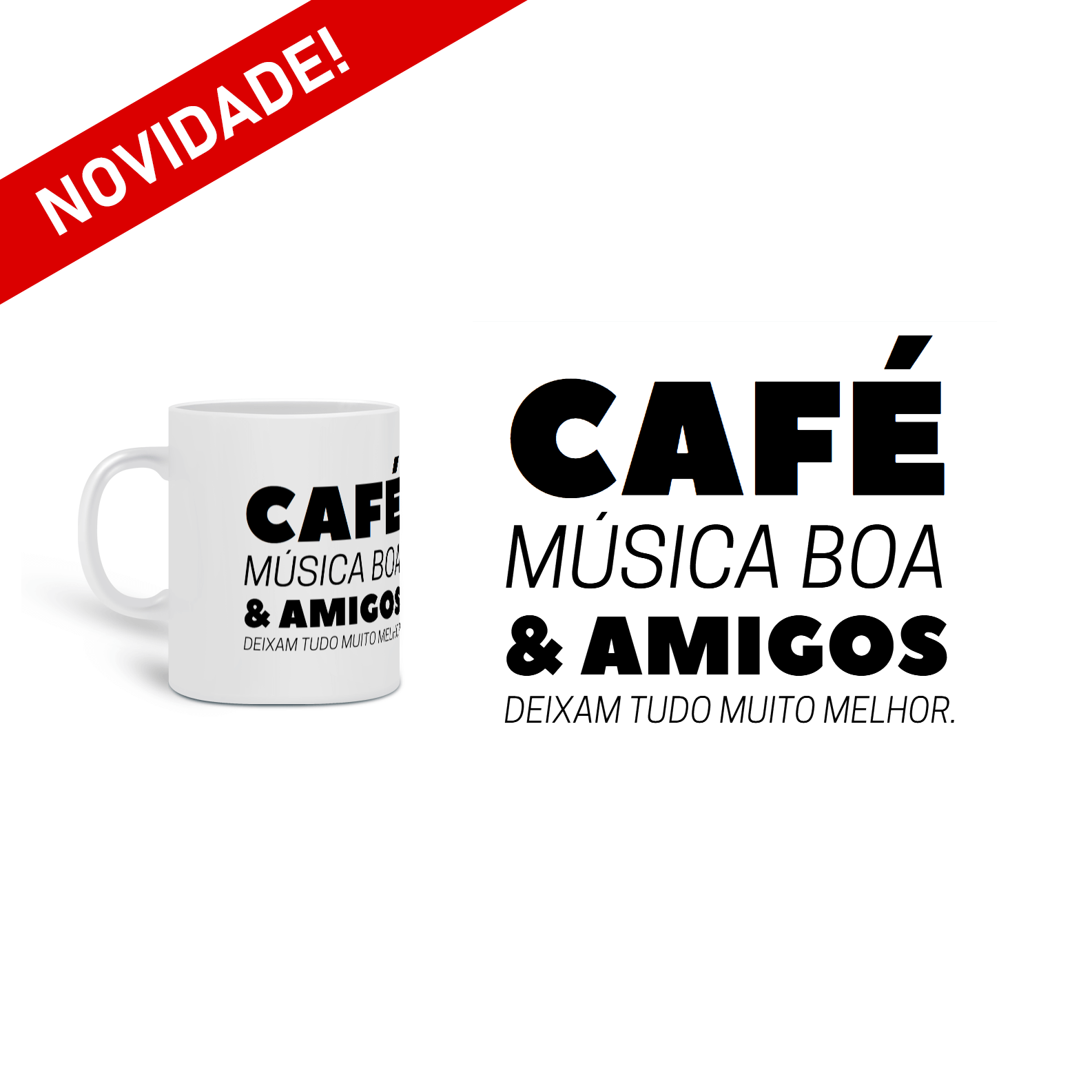 Nome do produto: Xícara Personalizada CAFÉ MÚSICA & AMIGOS