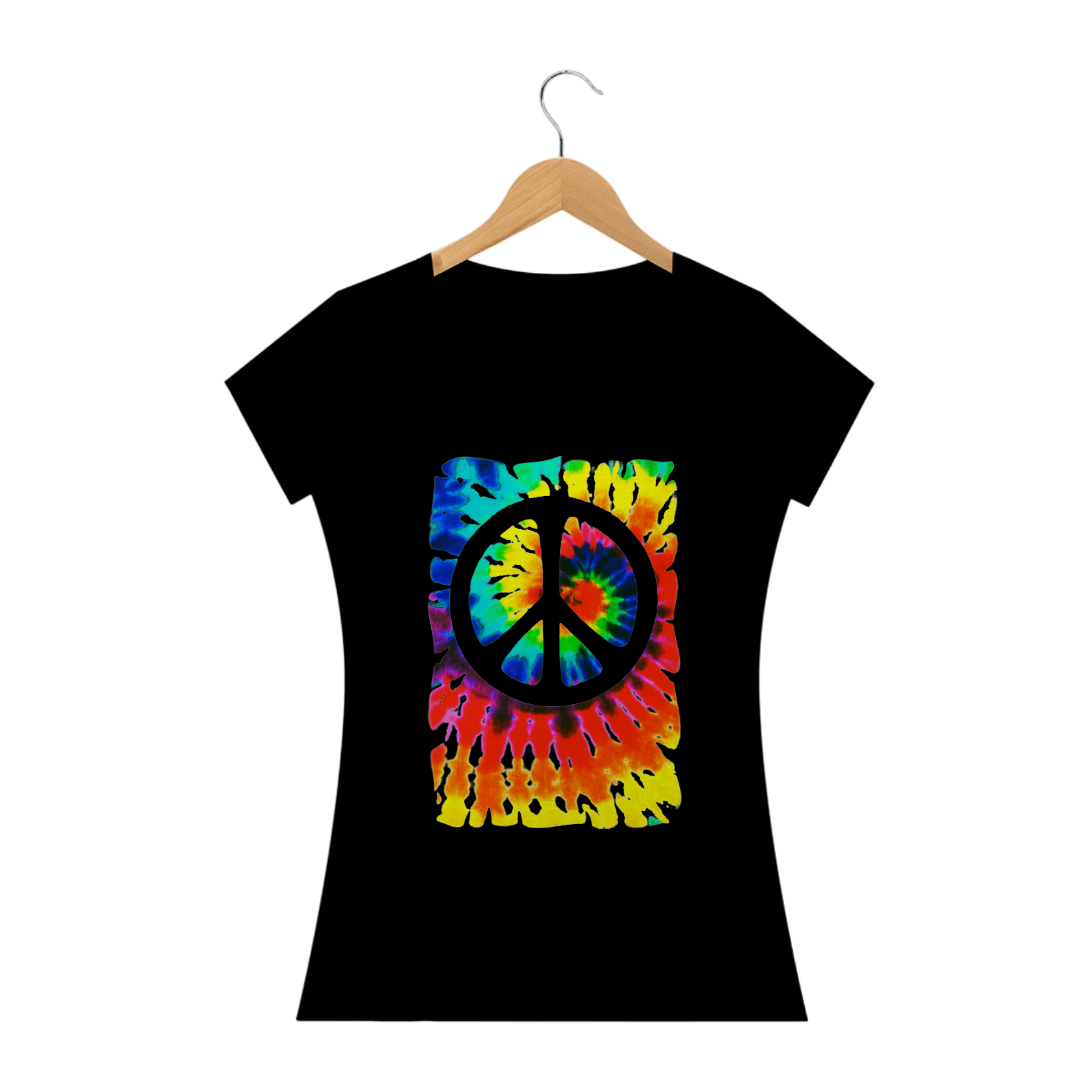 Nome do produto: Camiseta Hippie Tie Dye Simbolo da Paz