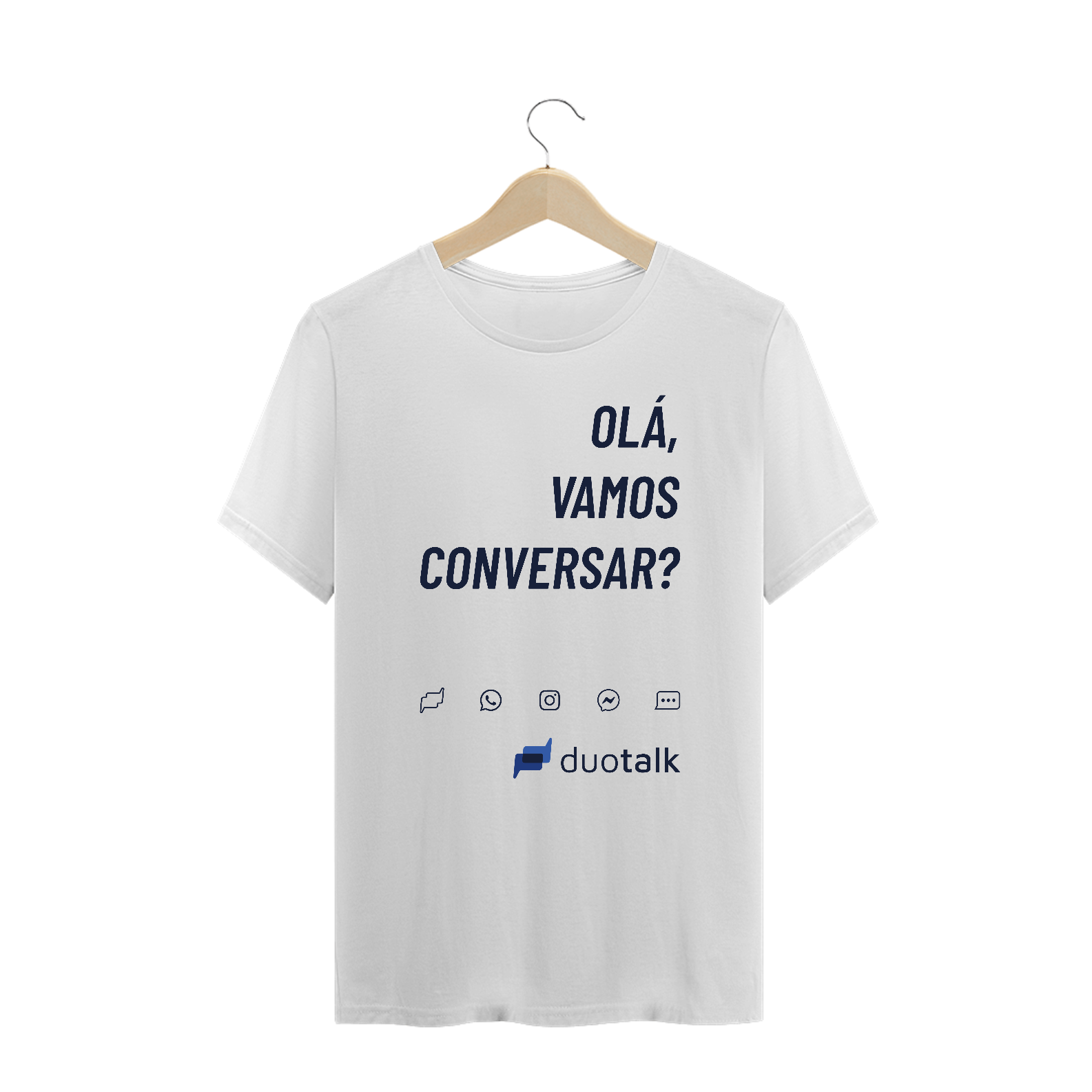 Nome do produto  Camiseta Olá, vamos conversar? Plus