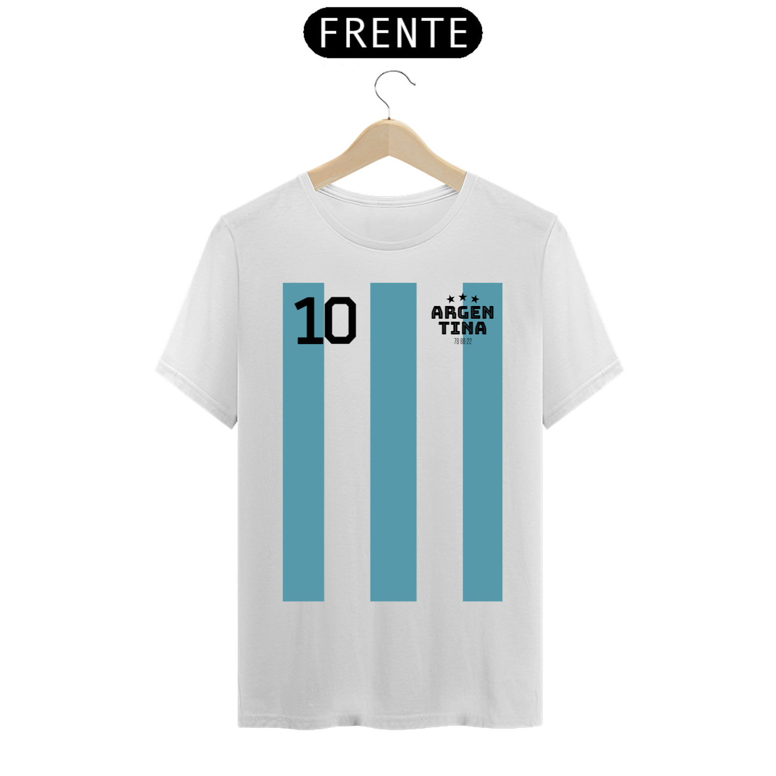 Nome do produto: Camisa 10 Argentina Frente - #ARG1WH