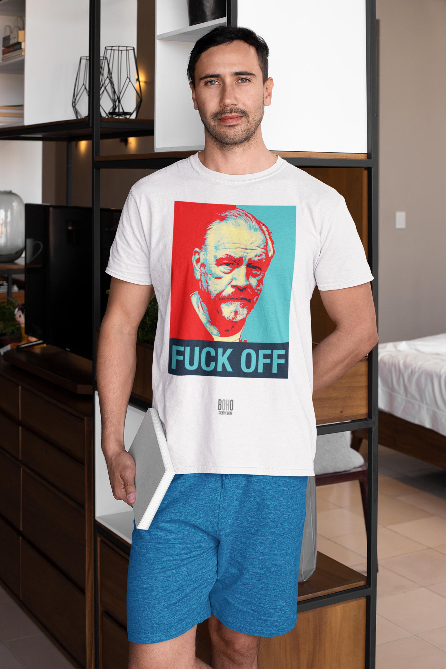 Nome do produto: Camisa Branca Succession Fuck Off!