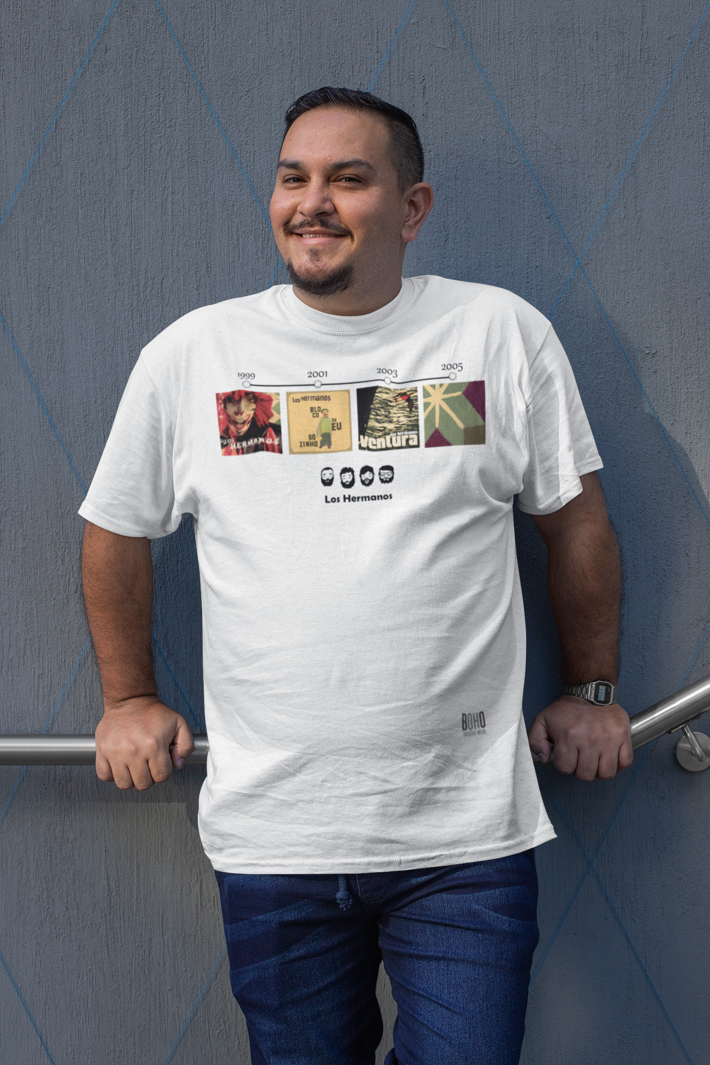 Nome do produto: Camisa Branca Los Hermanos Discografia