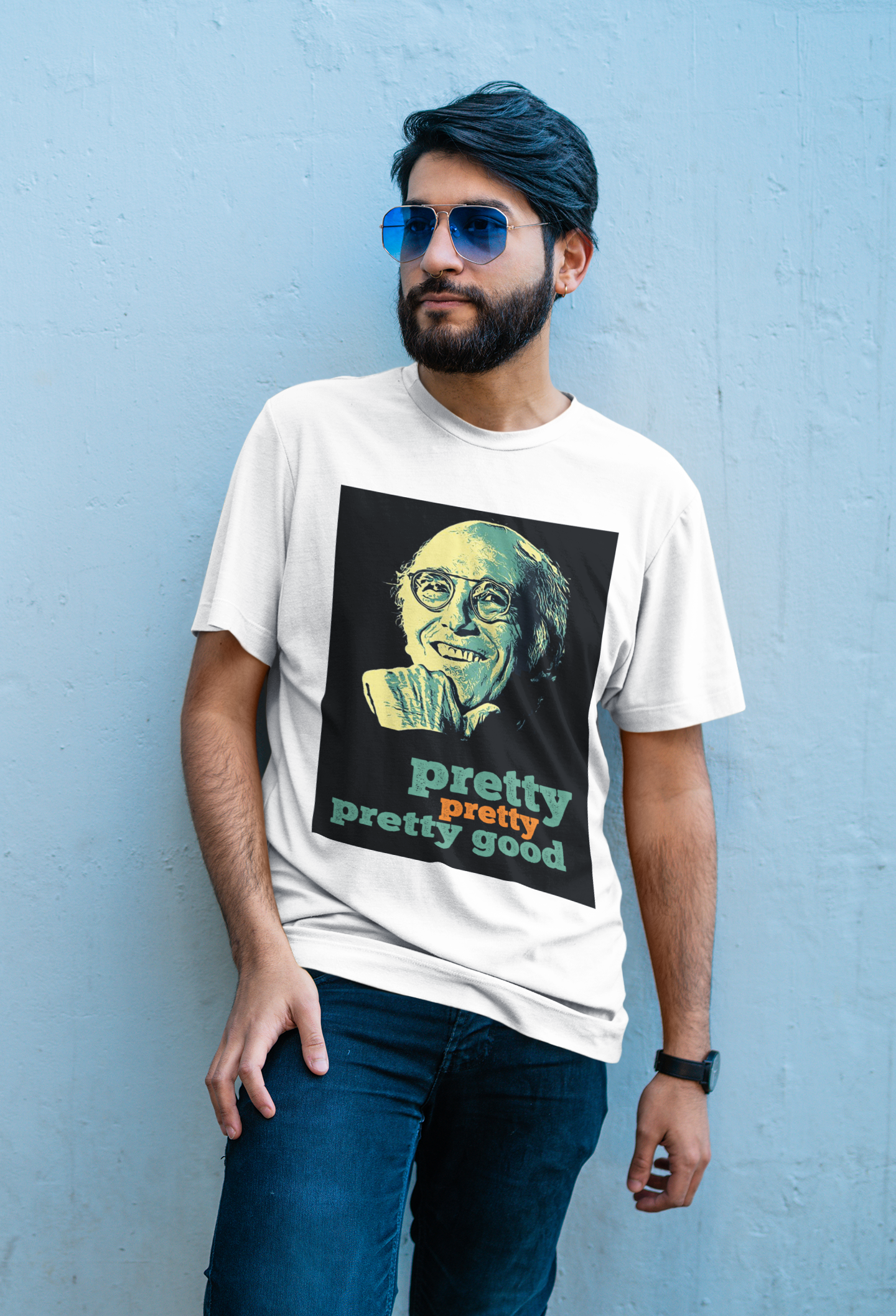Nome do produto: Camisa Branca Larry David Pretty Good