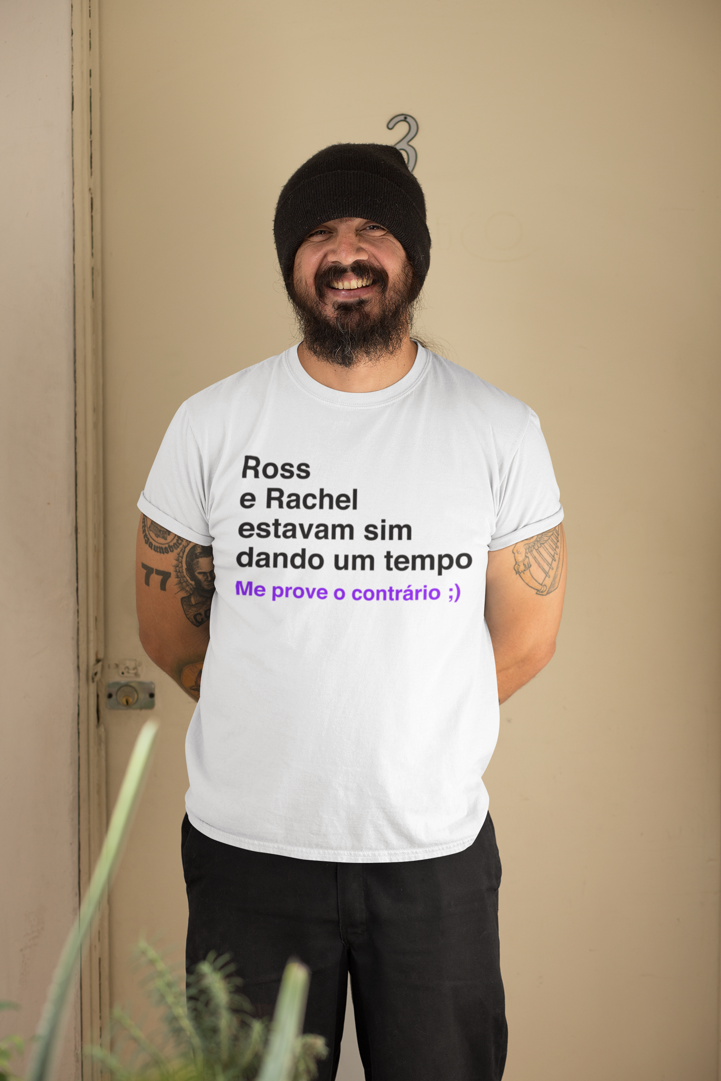 Nome do produto: Camisa Branca Friends Ross e Rachel