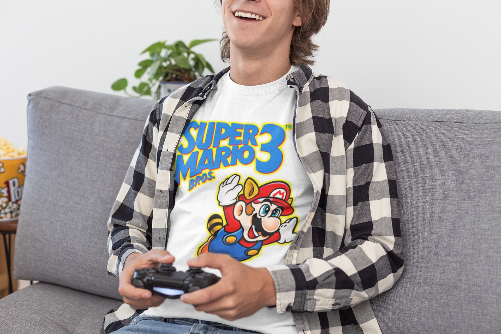 Nome do produto: Camisa Branca Super Mário Bros. 3