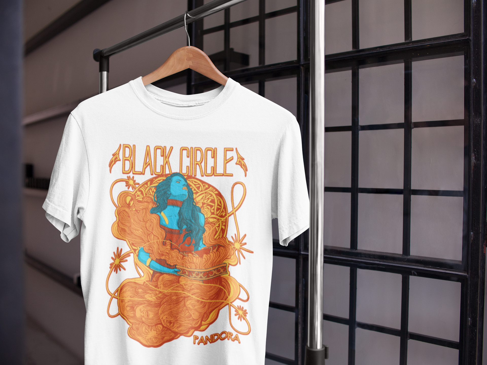 Nome do produto: Camisa Branca Black Circle Pandora