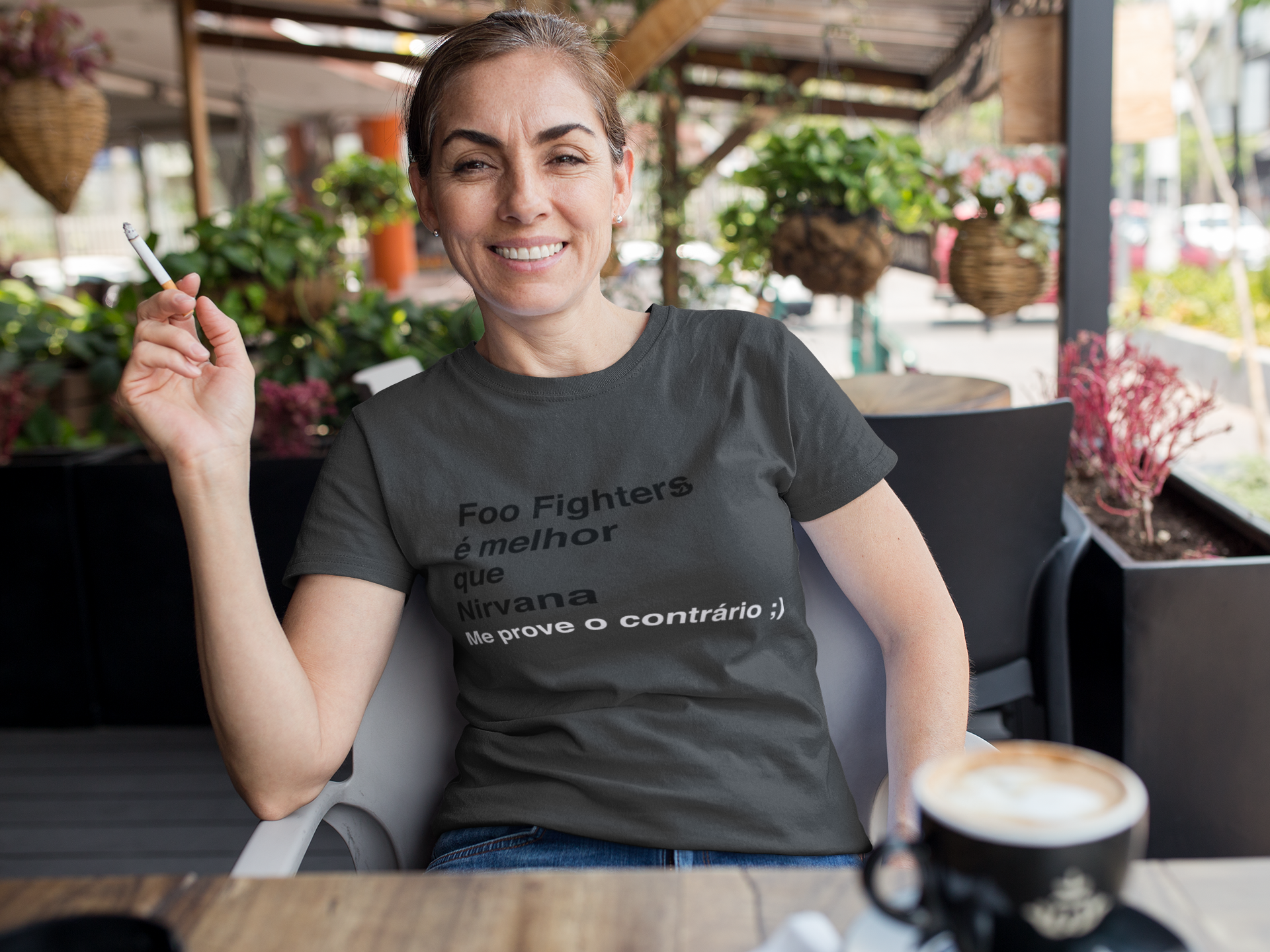 Nome do produto: Baby Long Estonada Foo Fighters é melhor que Nirvana (Cores)