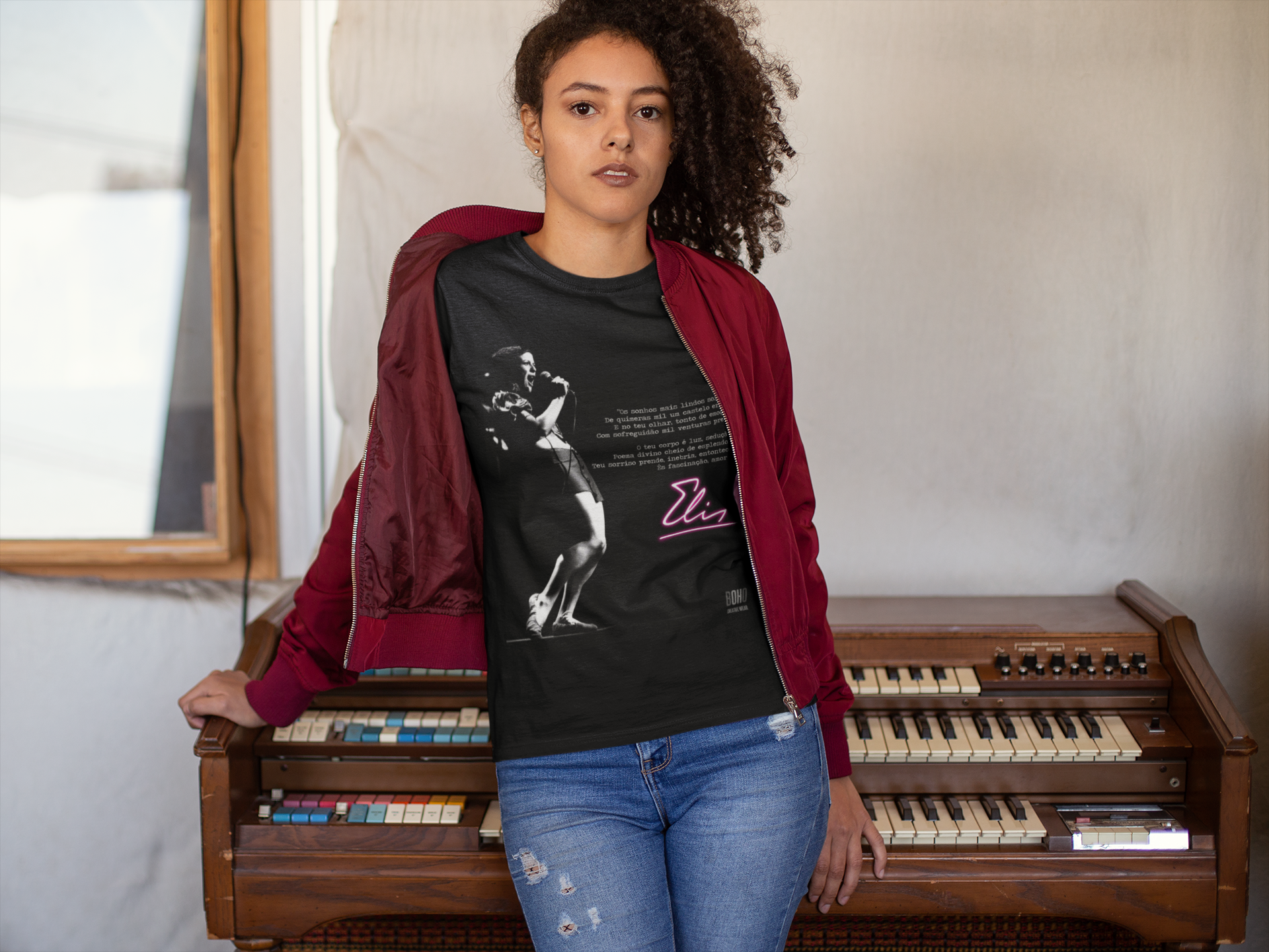 Nome do produto: Camisa Preta Elis Regina