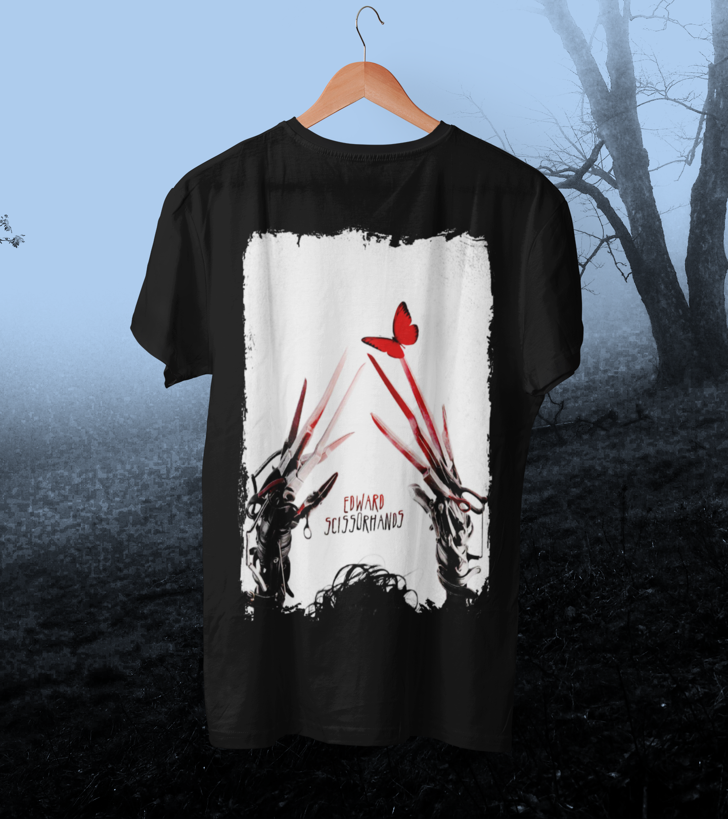 Nome do produto: Camisa Preta Edward Mãos de Tesoura