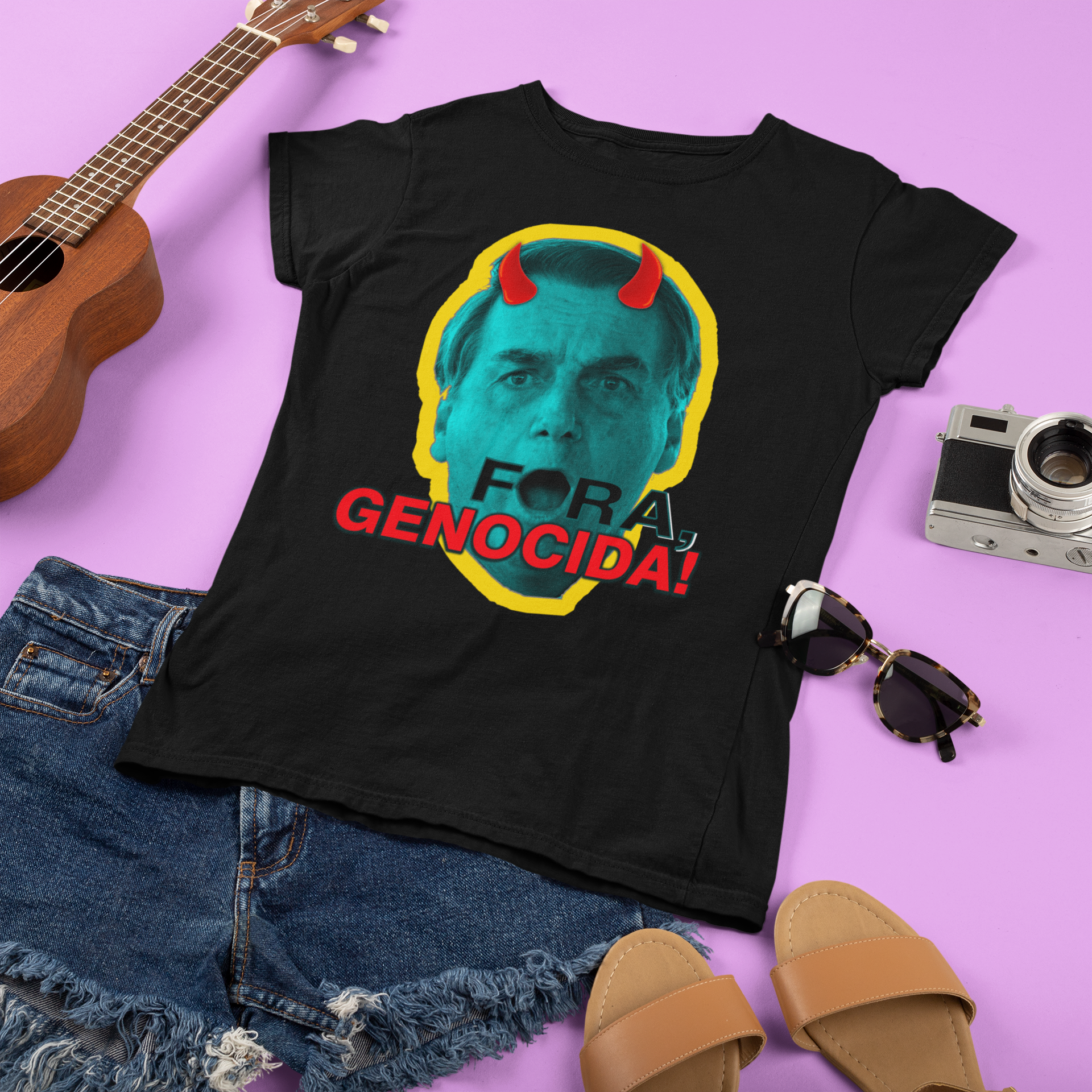 Nome do produto: Baby Long Fora, Genocida! (Cores)